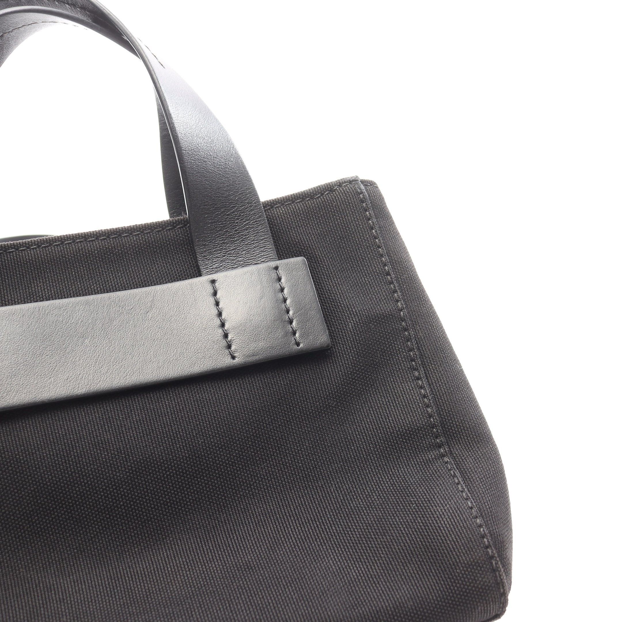 Miu Miu Miu Miu Canapa Kanapa Handbag Tote Bag Canvas Leather Black Size ONE SIZE - 10 Thumbnail