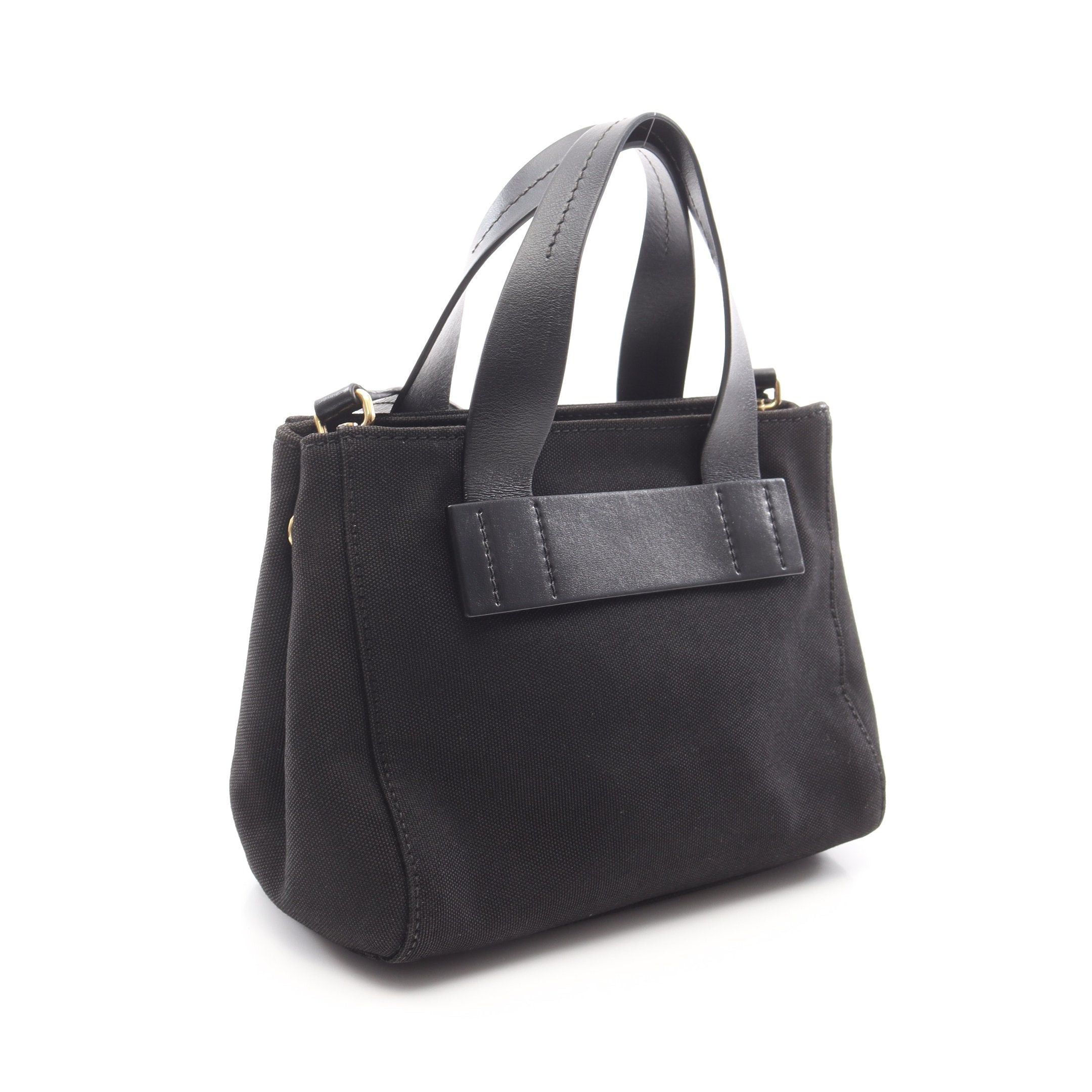 Miu Miu Miu Miu Canapa Kanapa Handbag Tote Bag Canvas Leather Black Size ONE SIZE - 2 Thumbnail