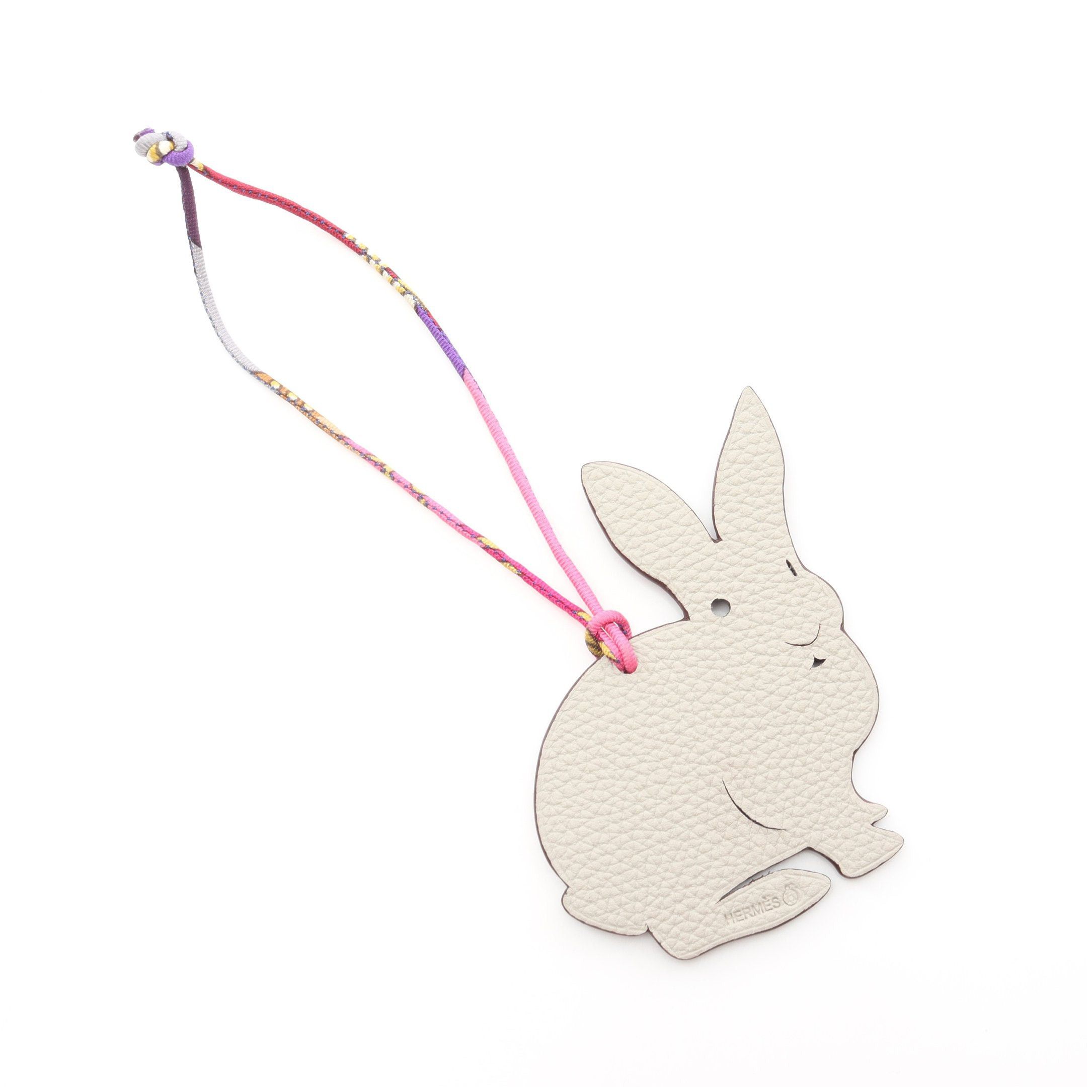 Hermes Hermes Petite Ash Rabbit Blue Navy Grineve Bag Charm Veau Epsom Togo Silk Dark Light Gray Size ONE SIZE - 2 Thumbnail