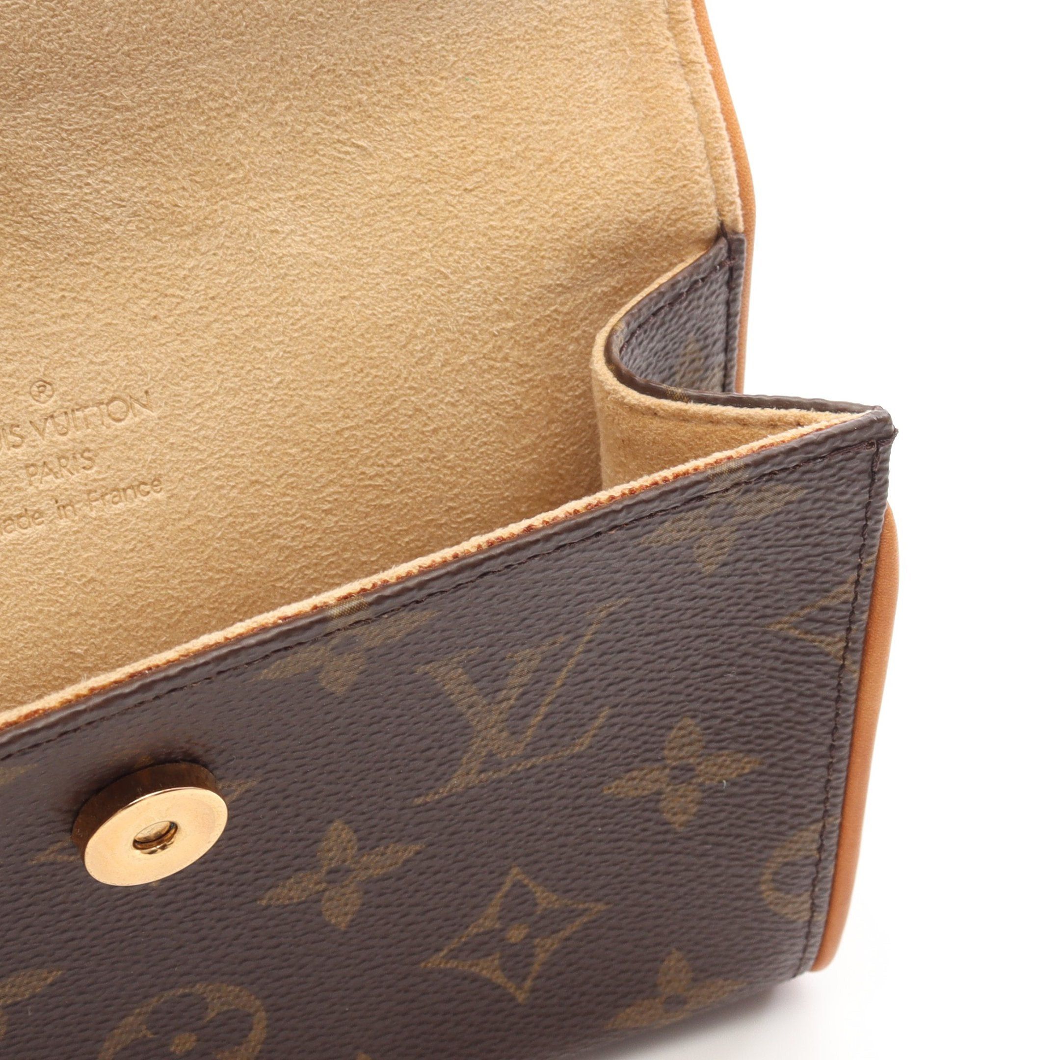 Louis Vuitton Louis Vuitton Pochette Florentine Monogram Body Bag Waist Leather Brown With Button Pressure (S) Size ONE SIZE - 8 Thumbnail