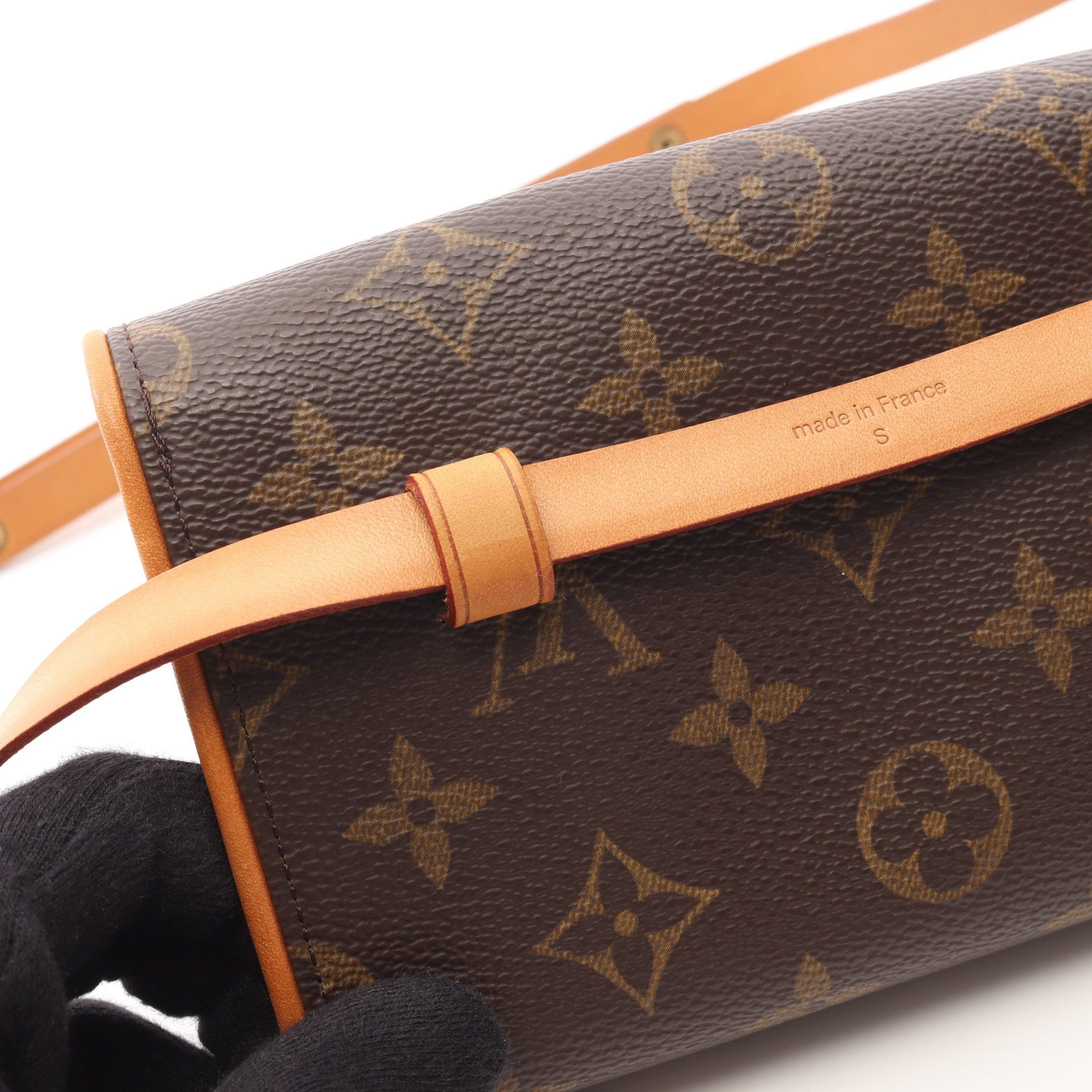 Louis Vuitton Louis Vuitton Pochette Florentine Monogram Body Bag Waist Leather Brown With Button Pressure (S) Size ONE SIZE - 7 Thumbnail