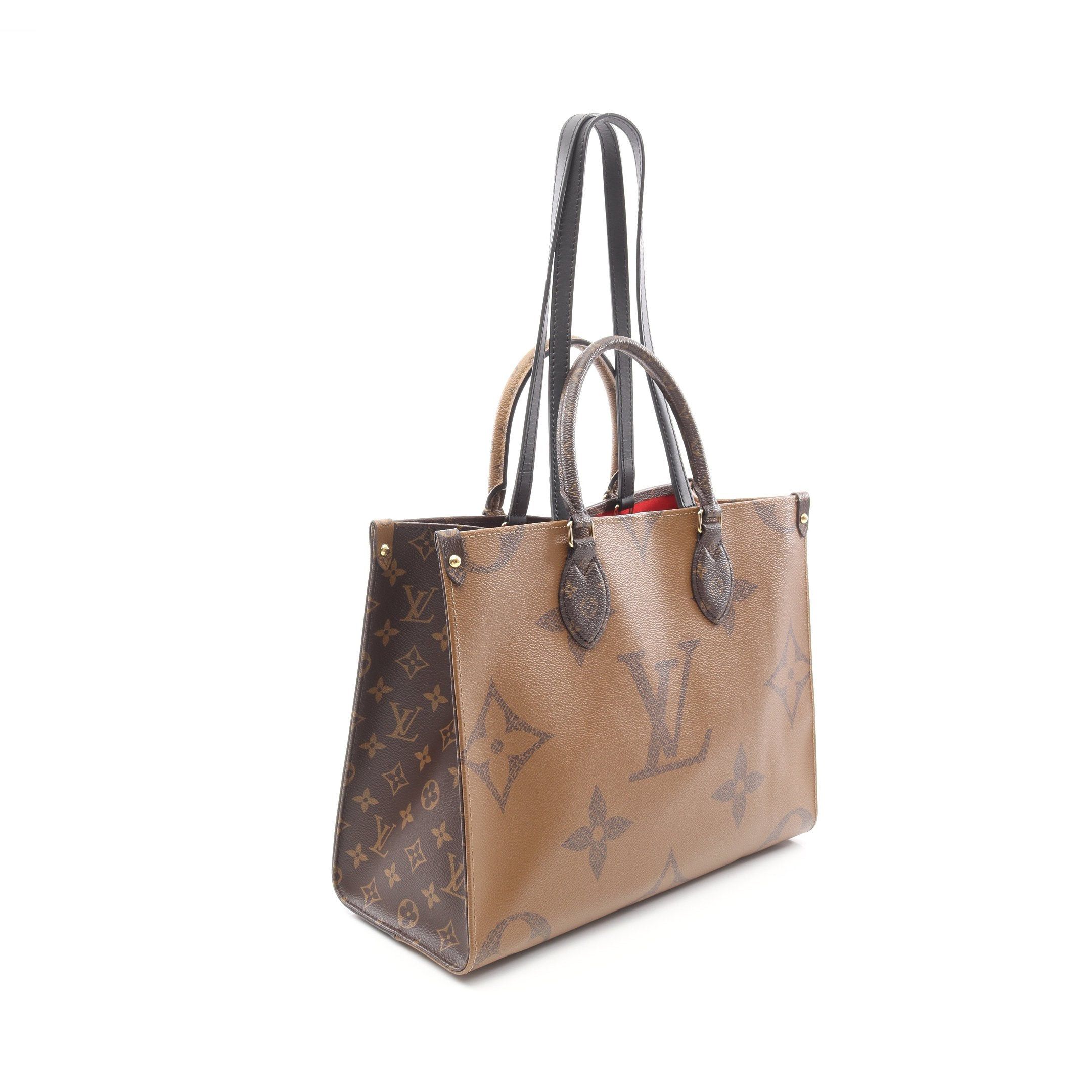 Louis Vuitton Louis Vuitton On-The-Go Mm Monogram Giant Reverse Shoulder Bag Tote Leather Brown Beige Size ONE SIZE - 2 Thumbnail