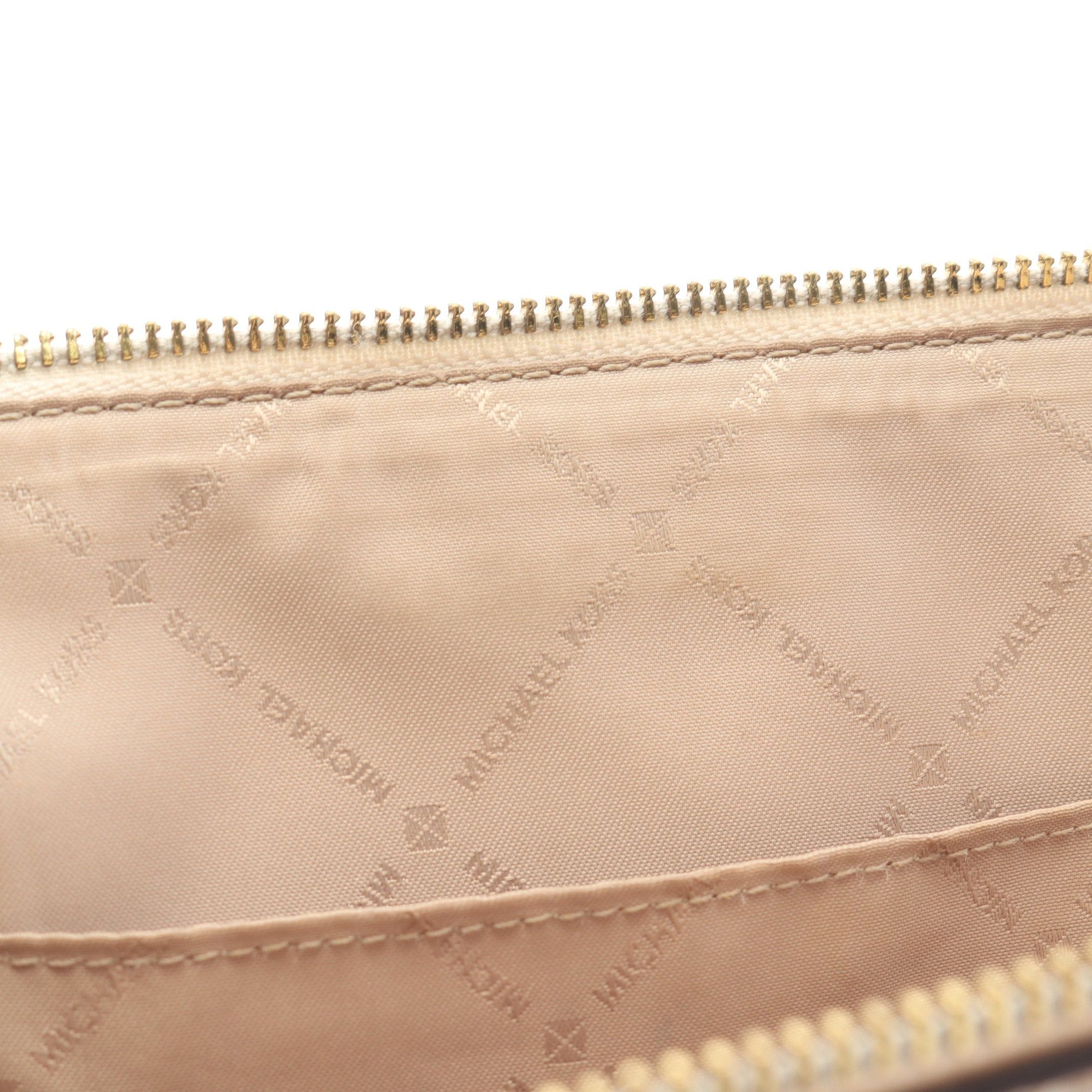Michael Kors Michael Kors Charlotte Md Messenger Handbag Leather White Brown Size ONE SIZE - 6 Thumbnail