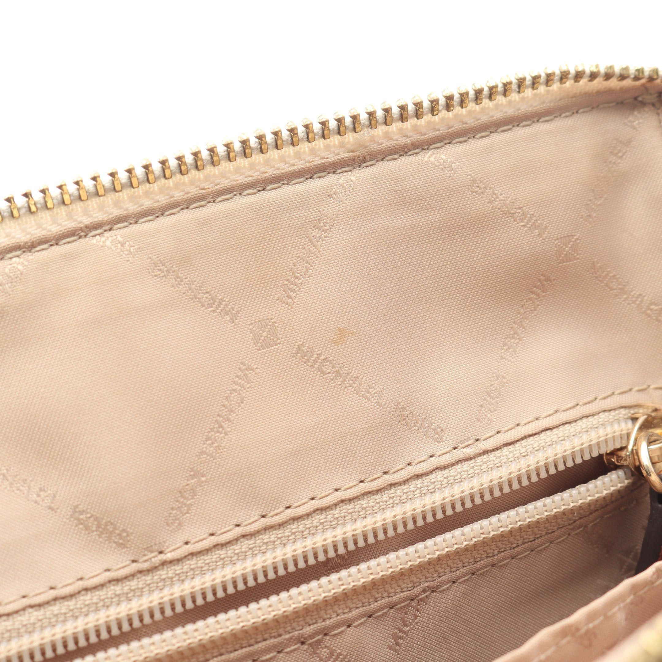 Michael Kors Michael Kors Charlotte Md Messenger Handbag Leather White Brown Size ONE SIZE - 5 Thumbnail