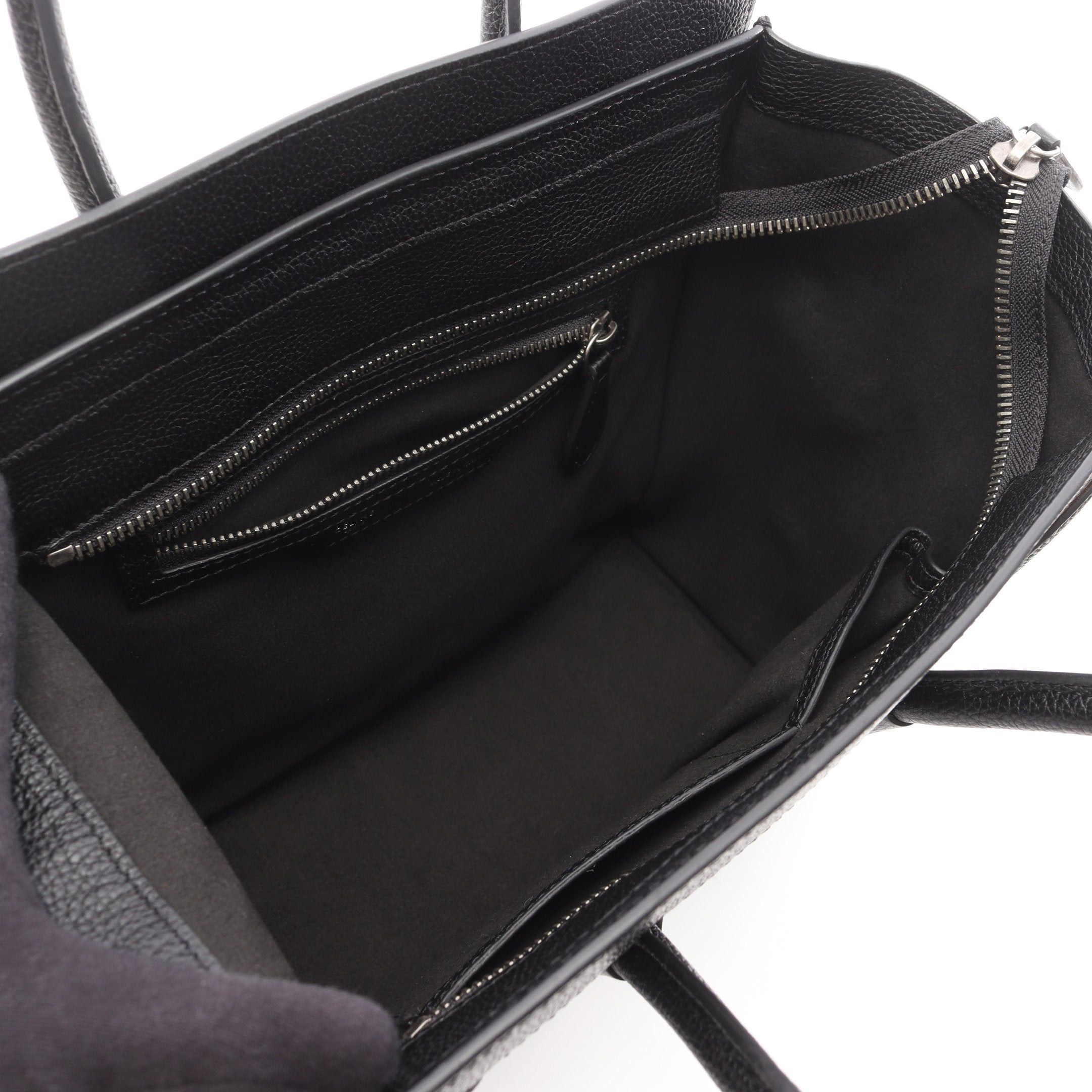 Celine Celine Luggage Micro Shopper Handbag Tote Bag Leather Black Size ONE SIZE - 3 Thumbnail