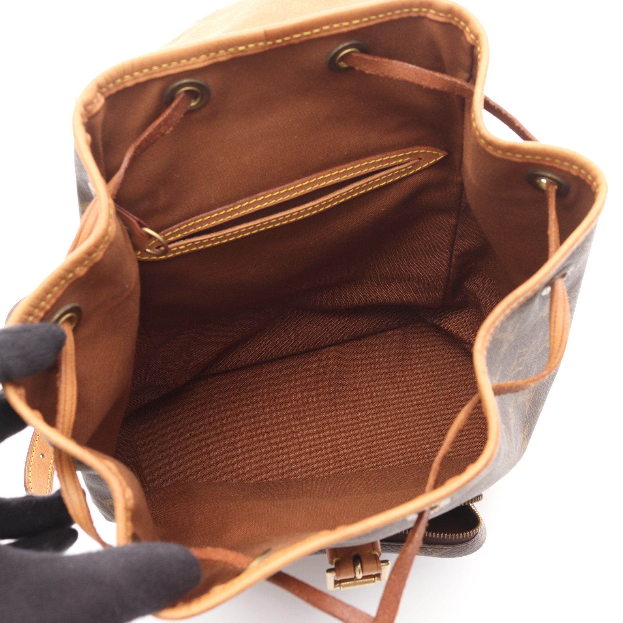 Louis Vuitton Louis Vuitton Montsouris Mm Monogram Backpack Rucksack Leather Brown Size ONE SIZE - 3 Thumbnail