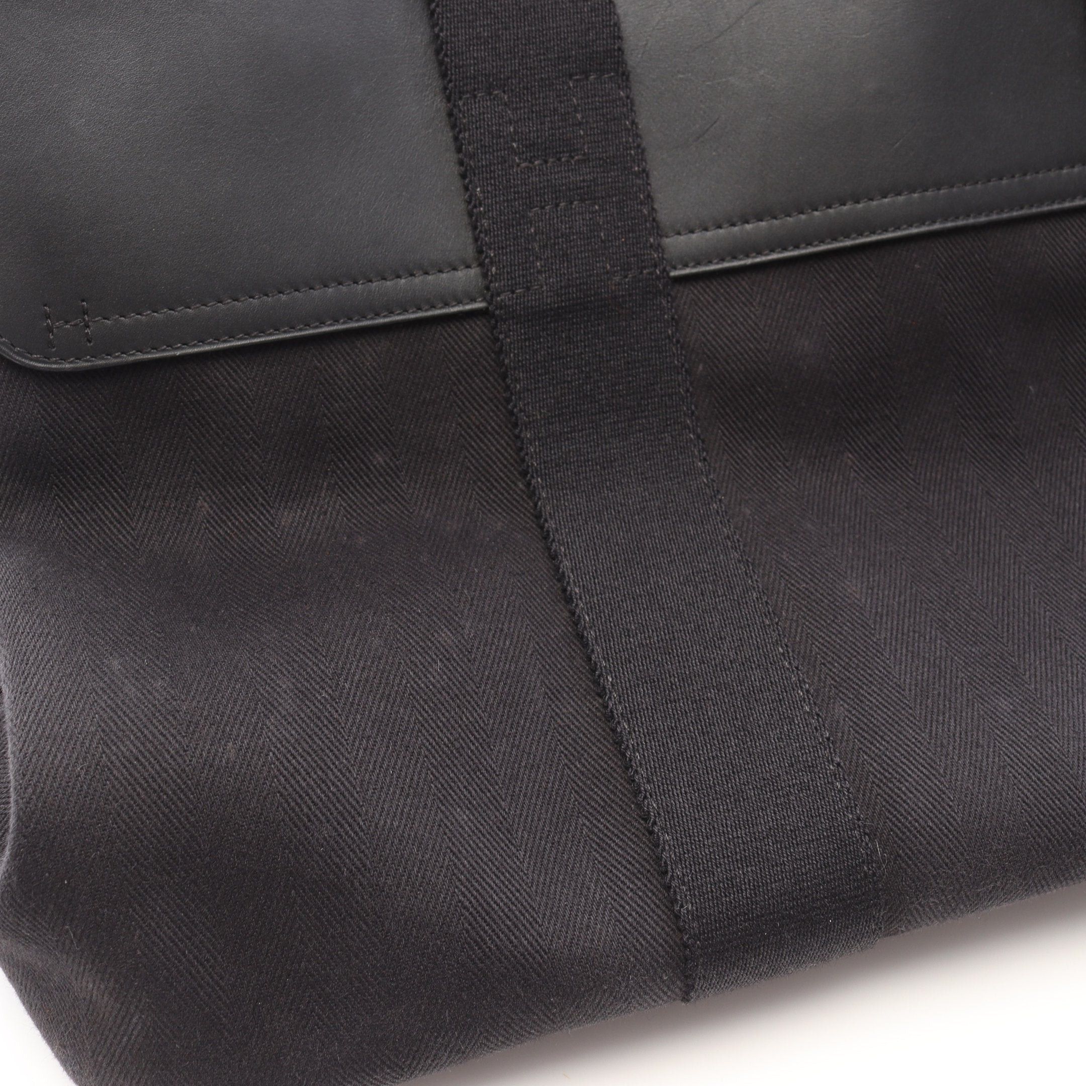 Hermes Hermes Valparaiso Mm Handbag Toile Chevron Leather Black Silver Hardware □I Stamp (Manufactured Around 2005) Size ONE SIZE - 12 Thumbnail