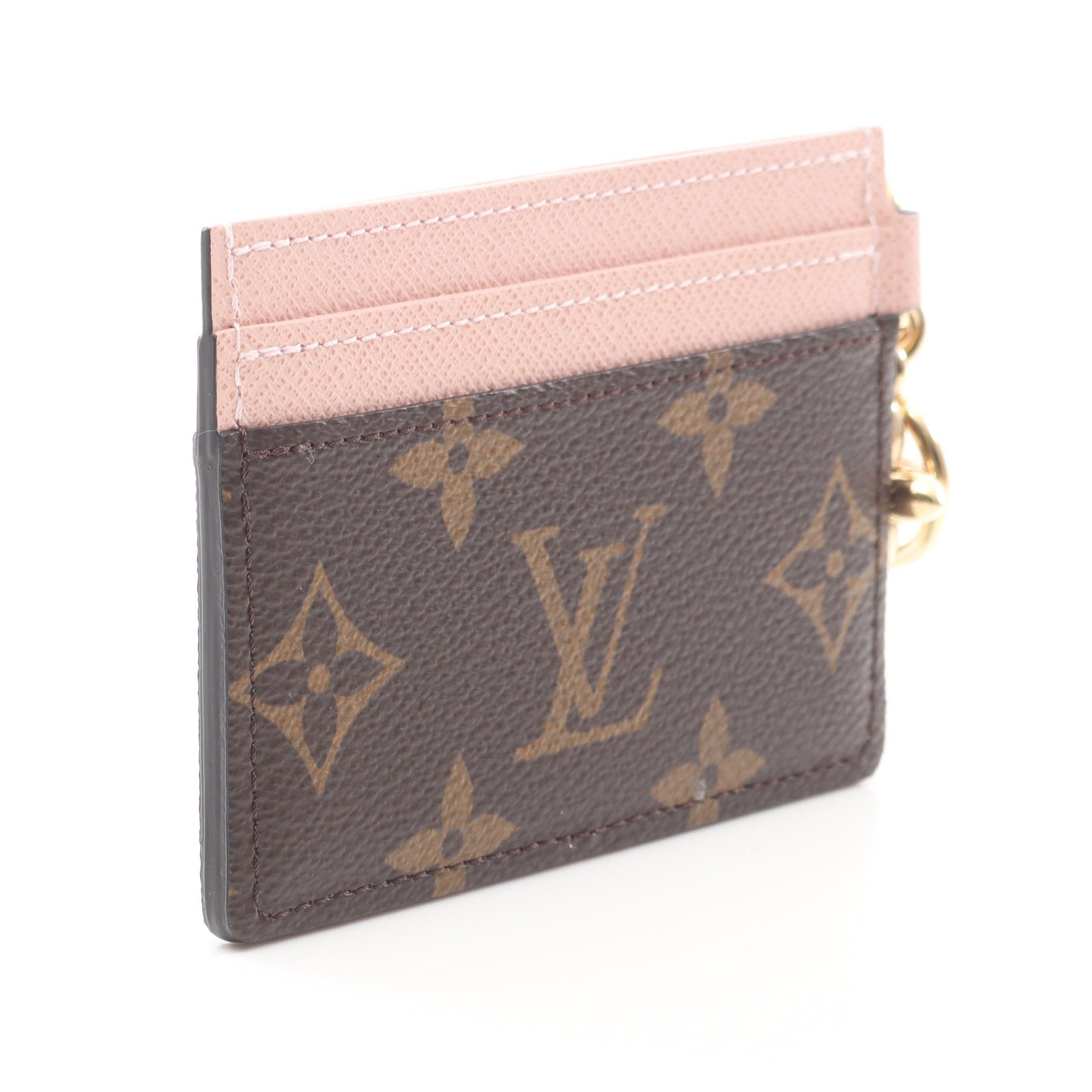 Louis Vuitton Louis Vuitton Porto Cult Lv Charm Monogram Card Case Leather Brown Pink Size ONE SIZE - 2 Thumbnail