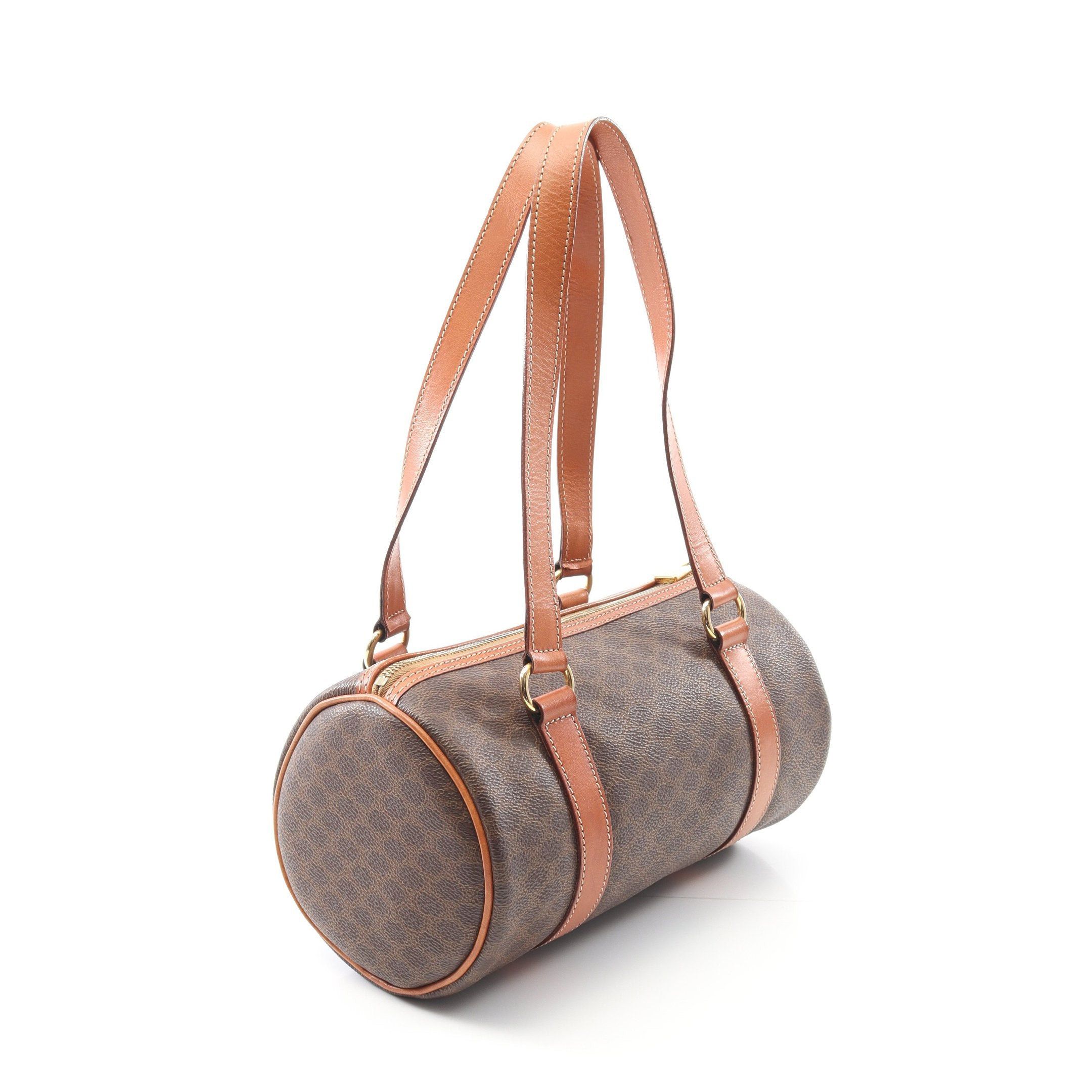 Celine Celine Macadam Mini Boston Bag Leather Dark Brown Size ONE SIZE - 2 Thumbnail