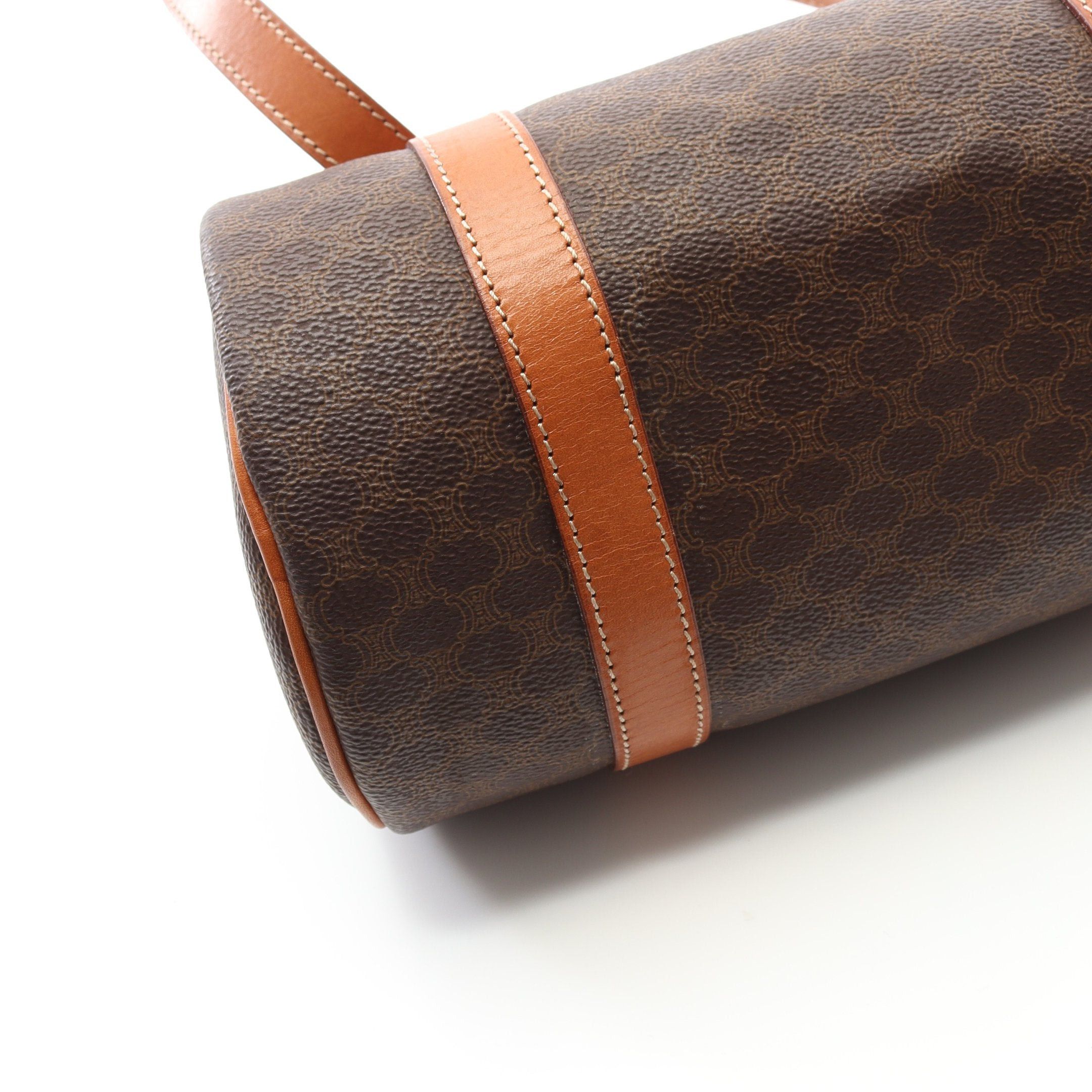 Celine Celine Macadam Mini Boston Bag Leather Dark Brown Size ONE SIZE - 7 Thumbnail