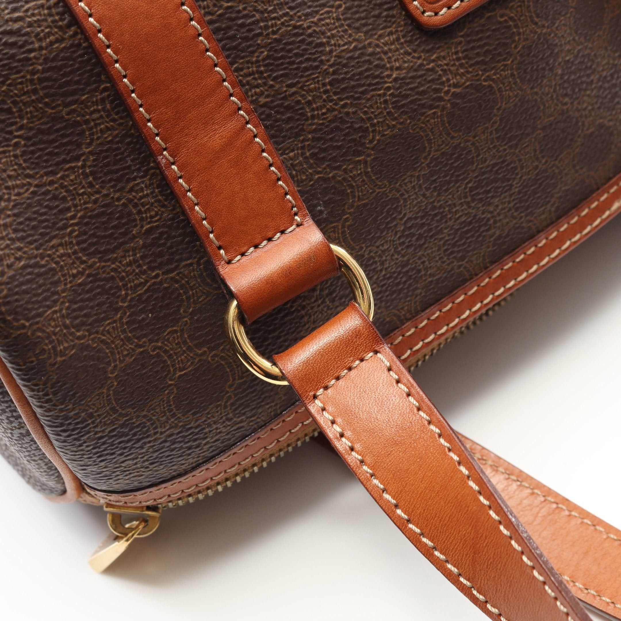 Celine Celine Macadam Mini Boston Bag Leather Dark Brown Size ONE SIZE - 10 Thumbnail