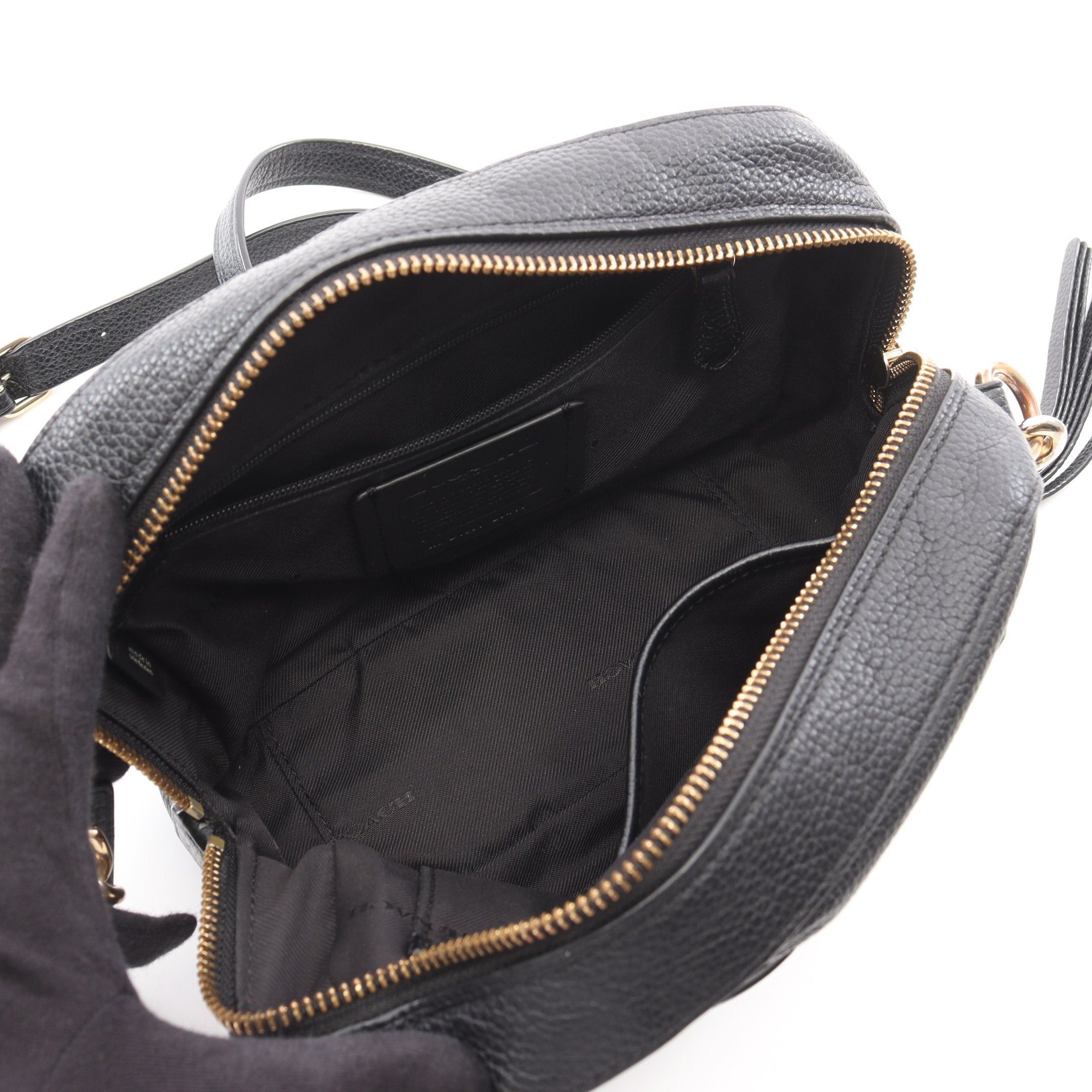 Coach Coach Camera Bag Shoulder Leather Black Tassel Size ONE SIZE - 3 Thumbnail