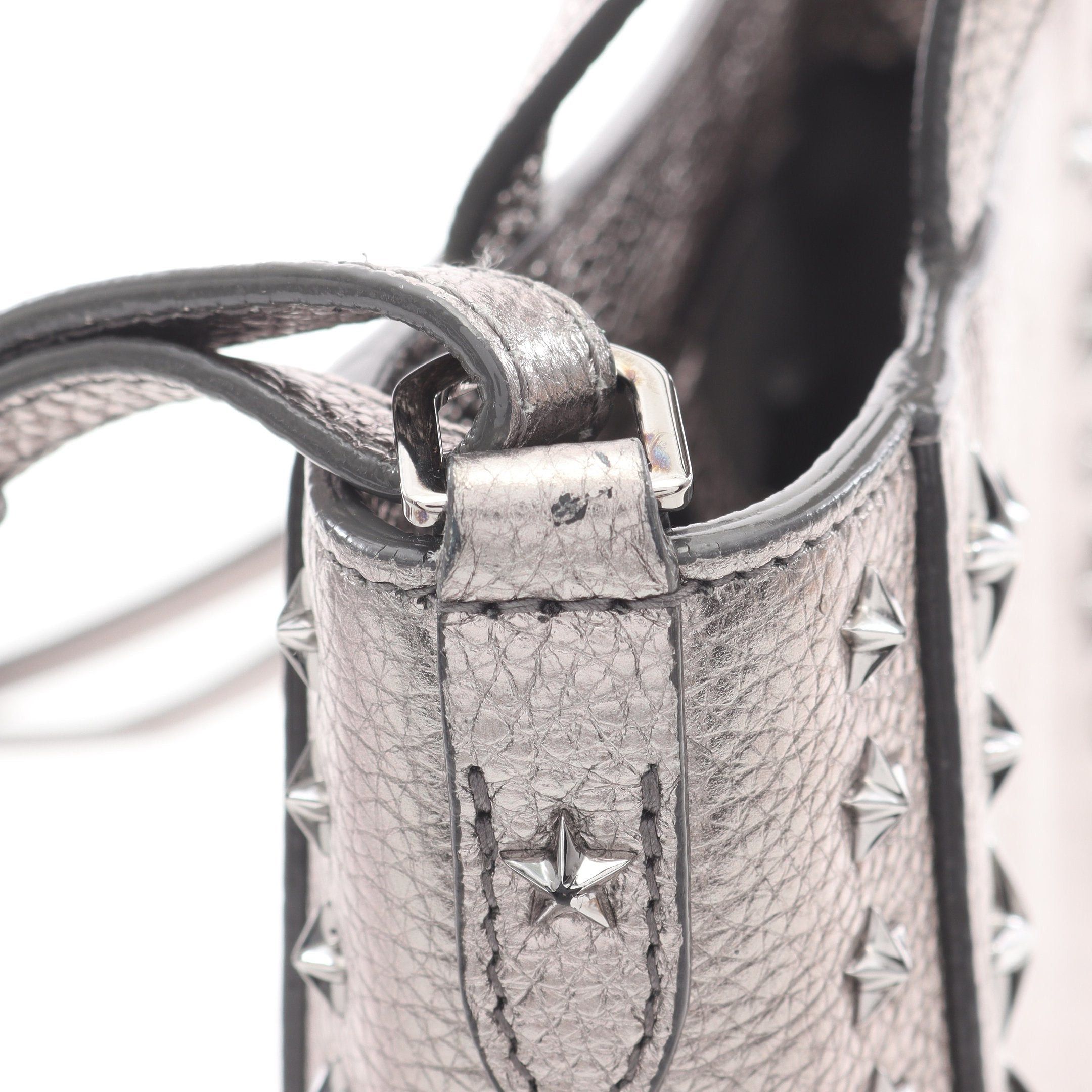 Jimmy Choo Jimmy Choo Mini Pegasi Handbag Leather Silver Star Studs Size ONE SIZE - 9 Thumbnail
