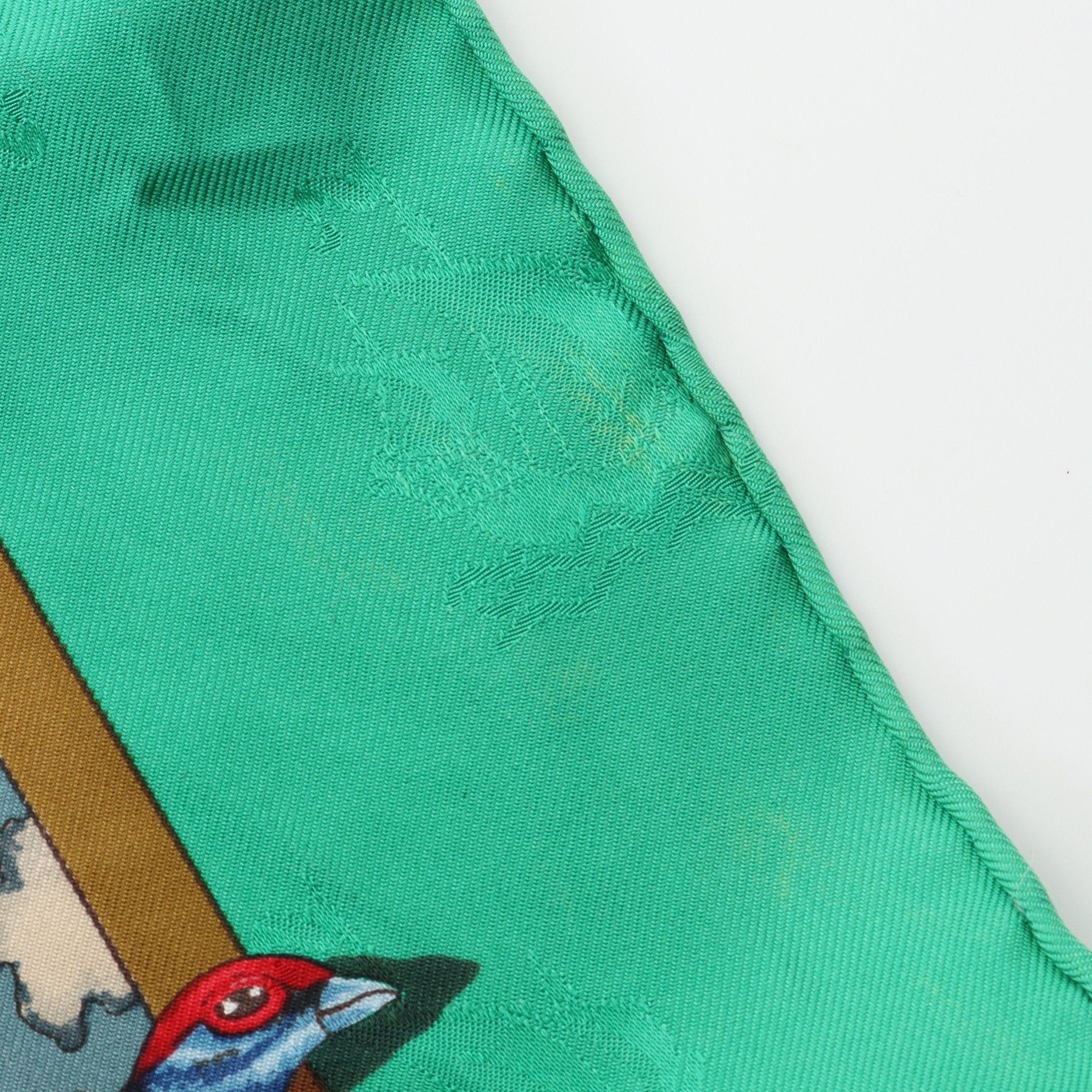Hermes Hermes Carres 90 Christophe Colomb Decouvre One Amerique 12 Octobre 1492 Scarf Silk Green Multicolor Size ONE SIZE - 6 Thumbnail