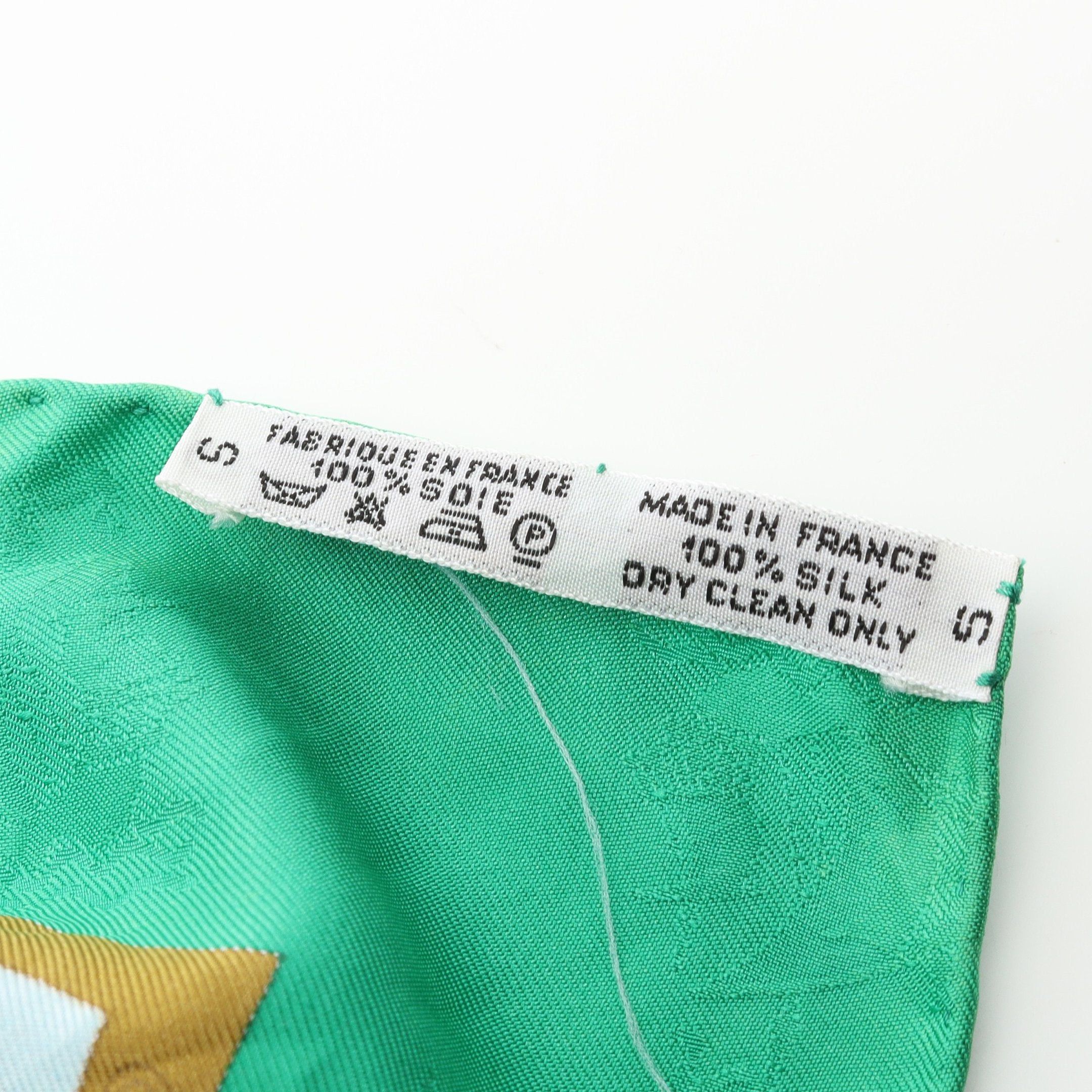 Hermes Hermes Carres 90 Christophe Colomb Decouvre One Amerique 12 Octobre 1492 Scarf Silk Green Multicolor Size ONE SIZE - 3 Thumbnail