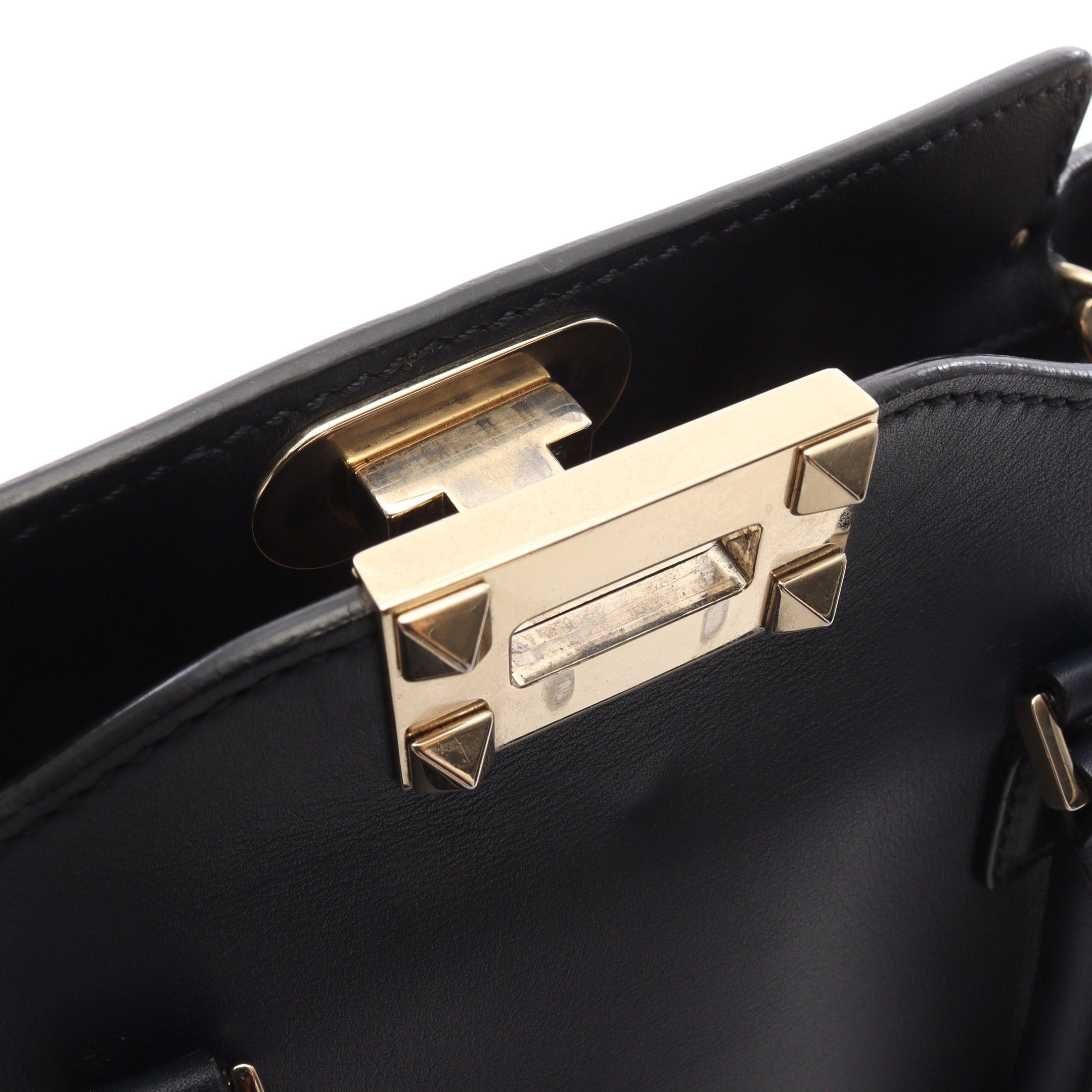 Valentino Valentino Handbag Leather Navy Rockstud Size ONE SIZE - 6 Thumbnail