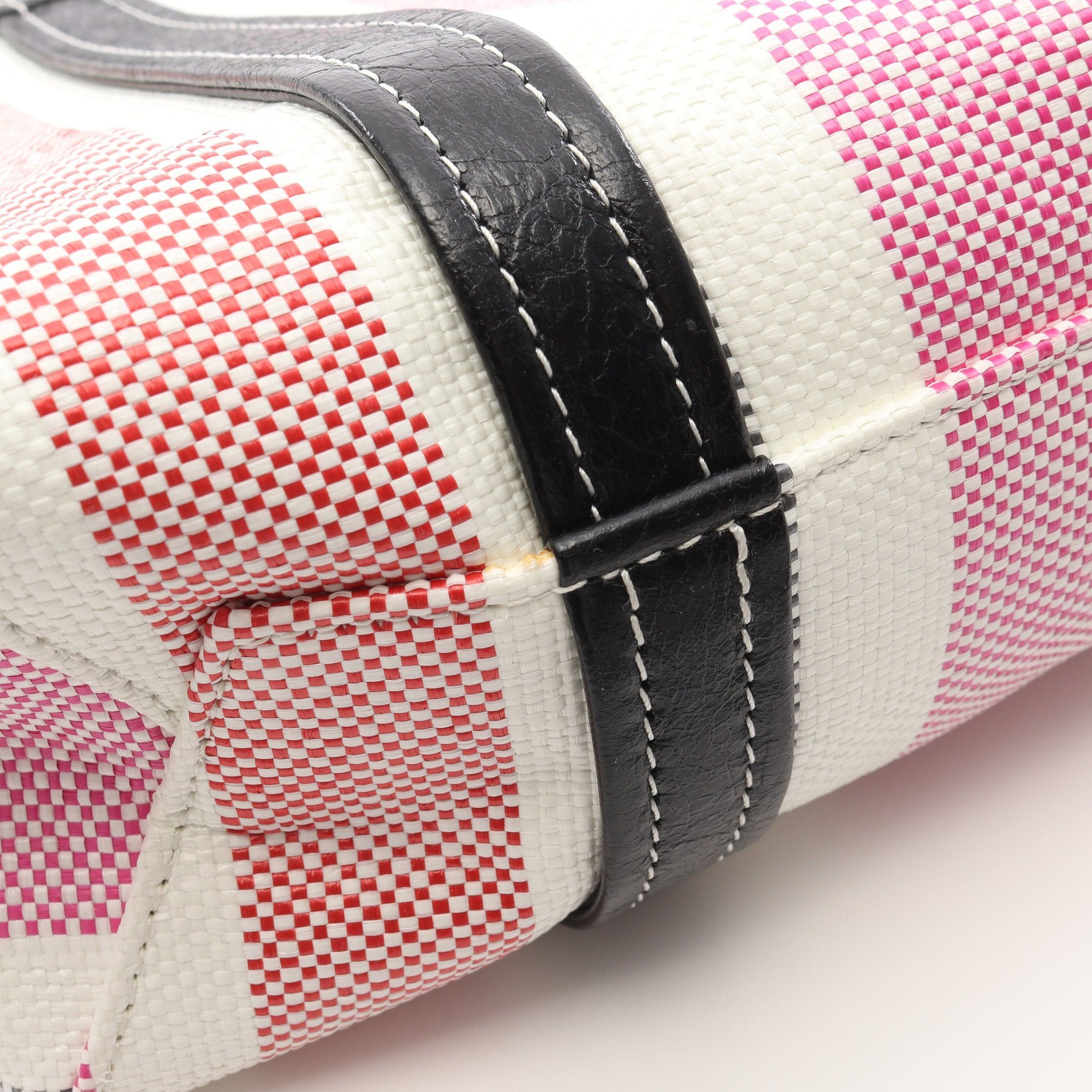 Balenciaga Balenciaga Barbes Small Handbag Leather Raffia Black White Pink Purple Size ONE SIZE - 5 Thumbnail