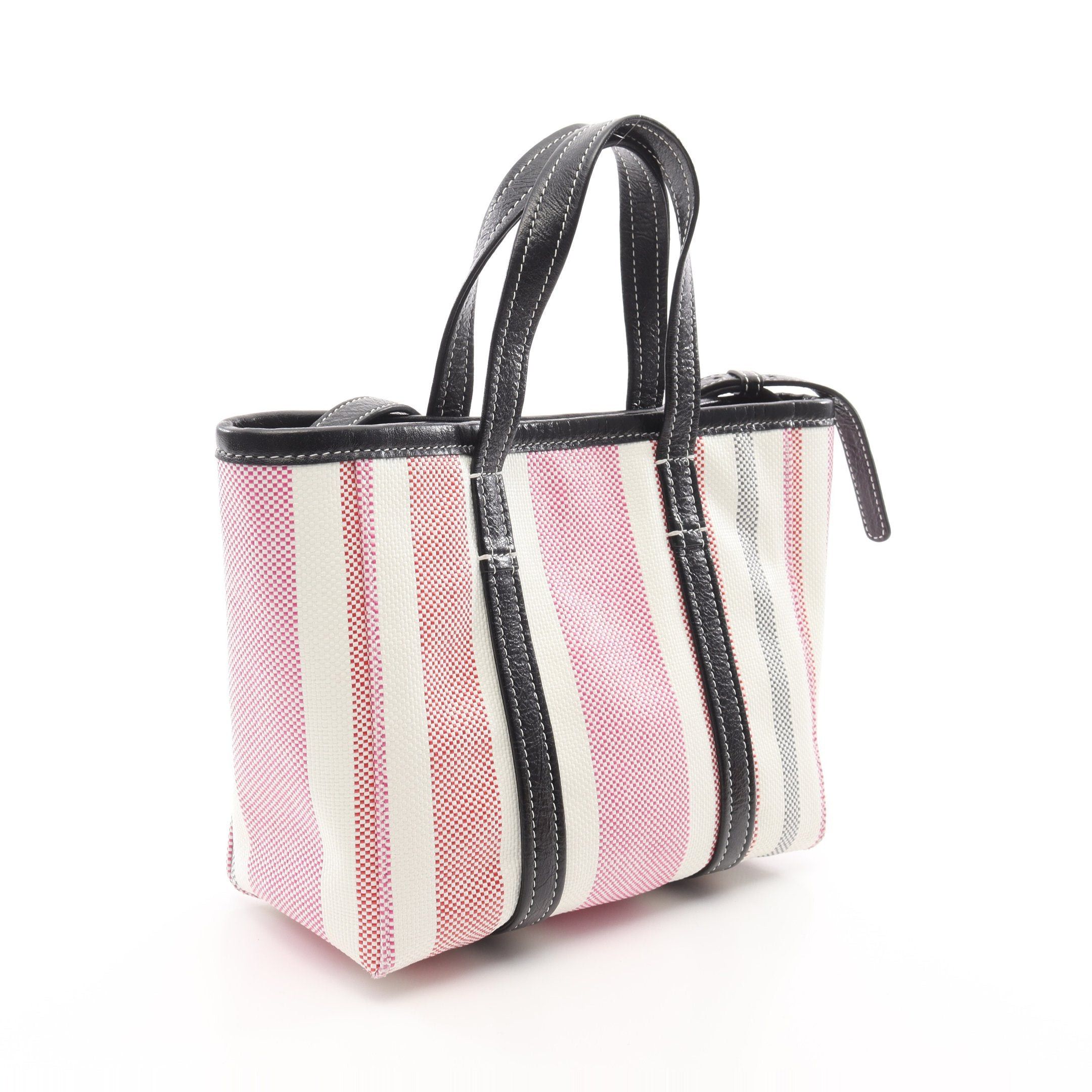 Balenciaga Balenciaga Barbes Small Handbag Leather Raffia Black White Pink Purple Size ONE SIZE - 2 Thumbnail