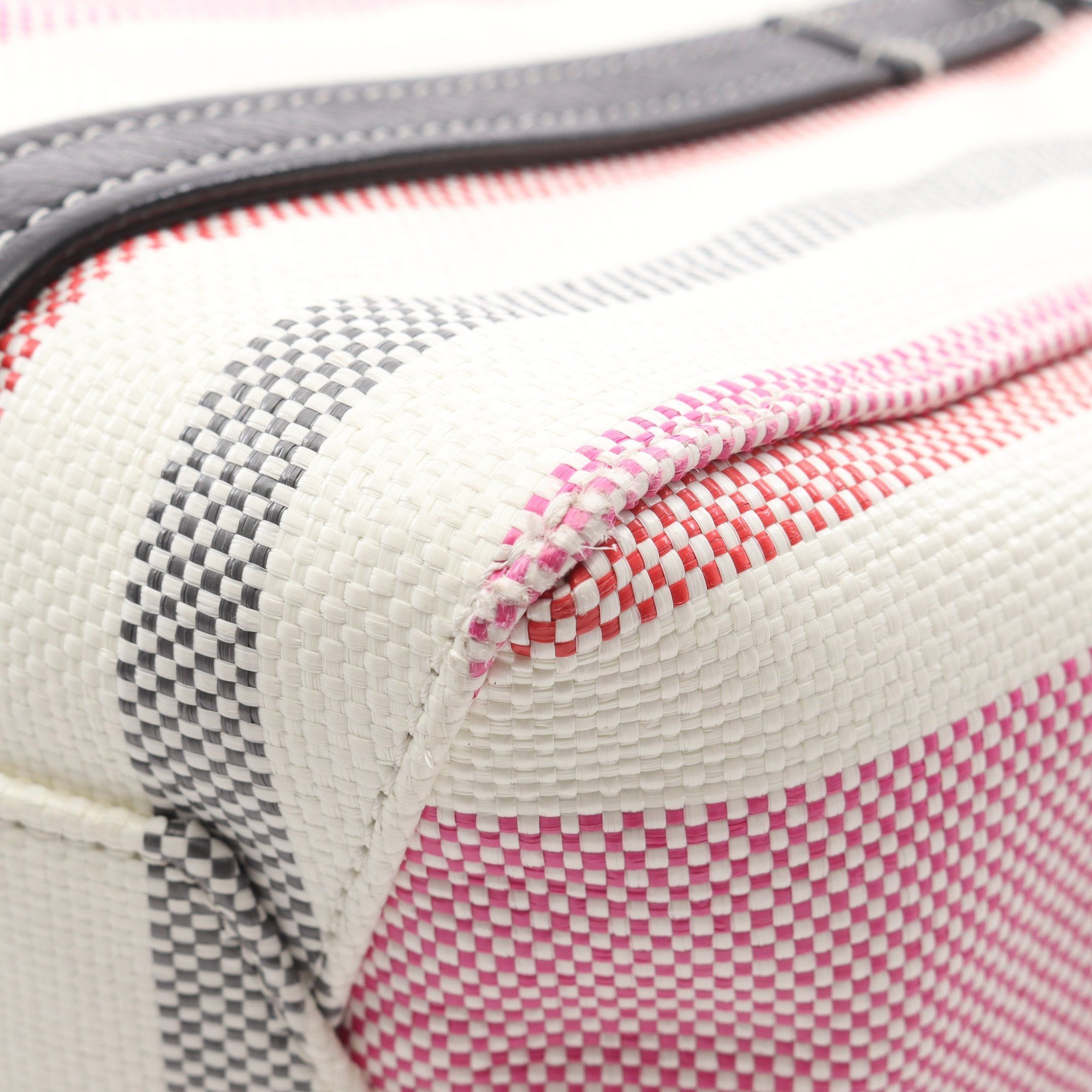 Balenciaga Balenciaga Barbes Small Handbag Leather Raffia Black White Pink Purple Size ONE SIZE - 6 Thumbnail