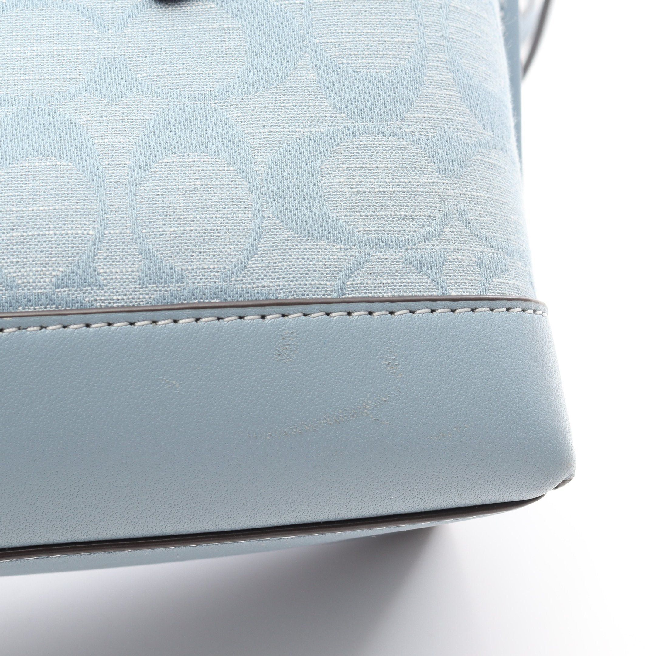 Coach Coach Molly Tote 25 Signature Chambray Handbag Canvas Leather Light Blue Size ONE SIZE - 7 Thumbnail