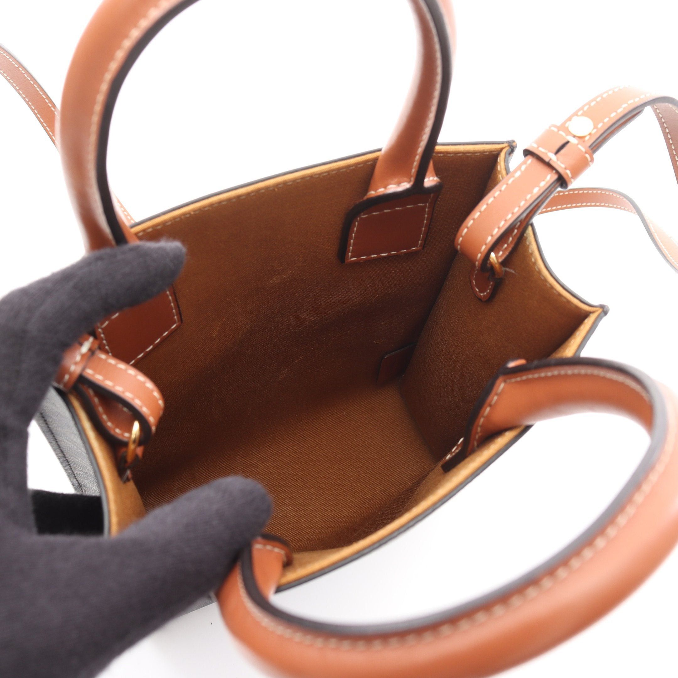 Celine Celine Mini Vertical Hippopotamus Triomphe Handbag Black Brown Size ONE SIZE - 3 Thumbnail