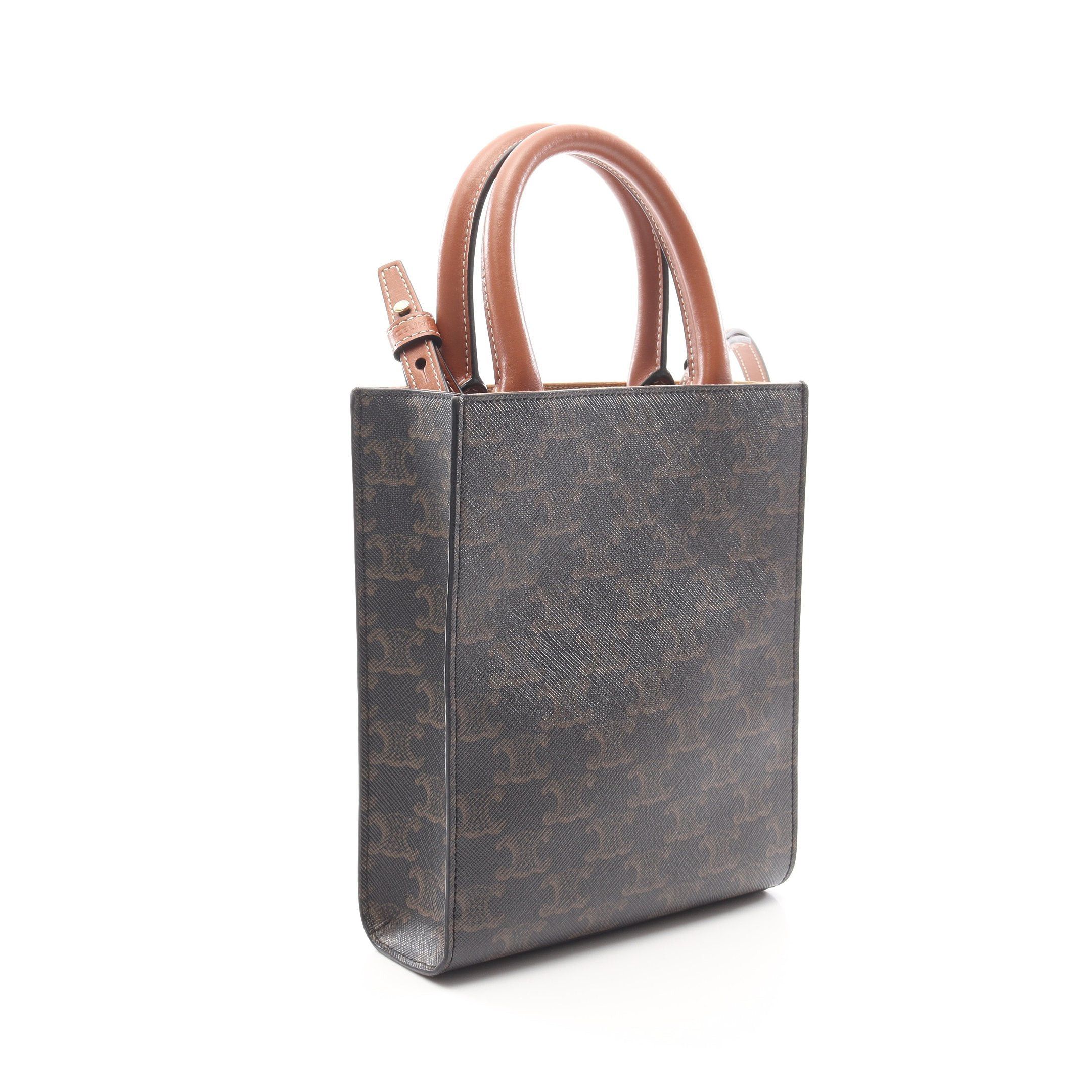 Celine Celine Mini Vertical Hippopotamus Triomphe Handbag Black Brown Size ONE SIZE - 2 Thumbnail
