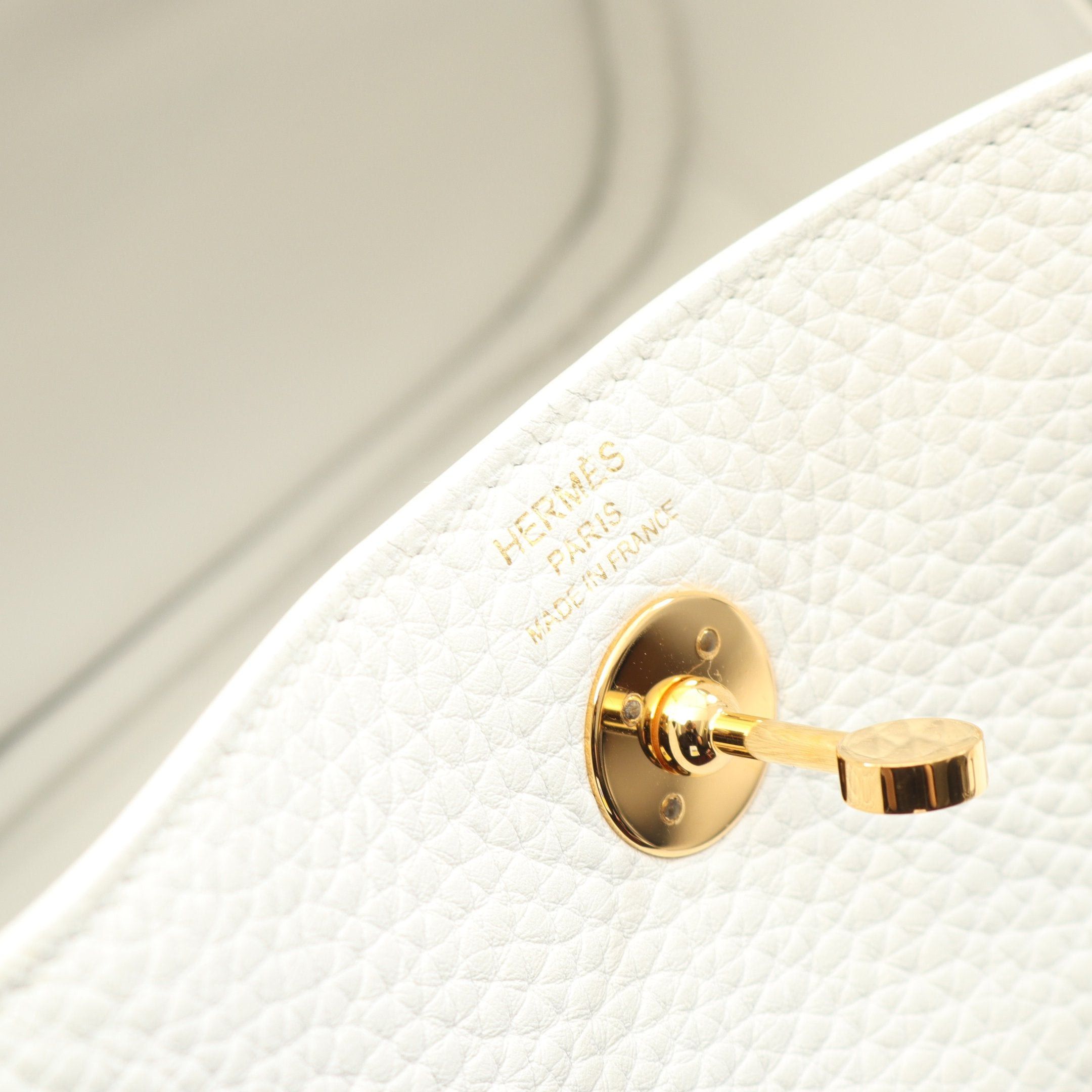 Hermes Hermes Lindy Mini New White Shoulder Bag Clemence Leather Gold Hardware B Stamp Size ONE SIZE - 4 Thumbnail