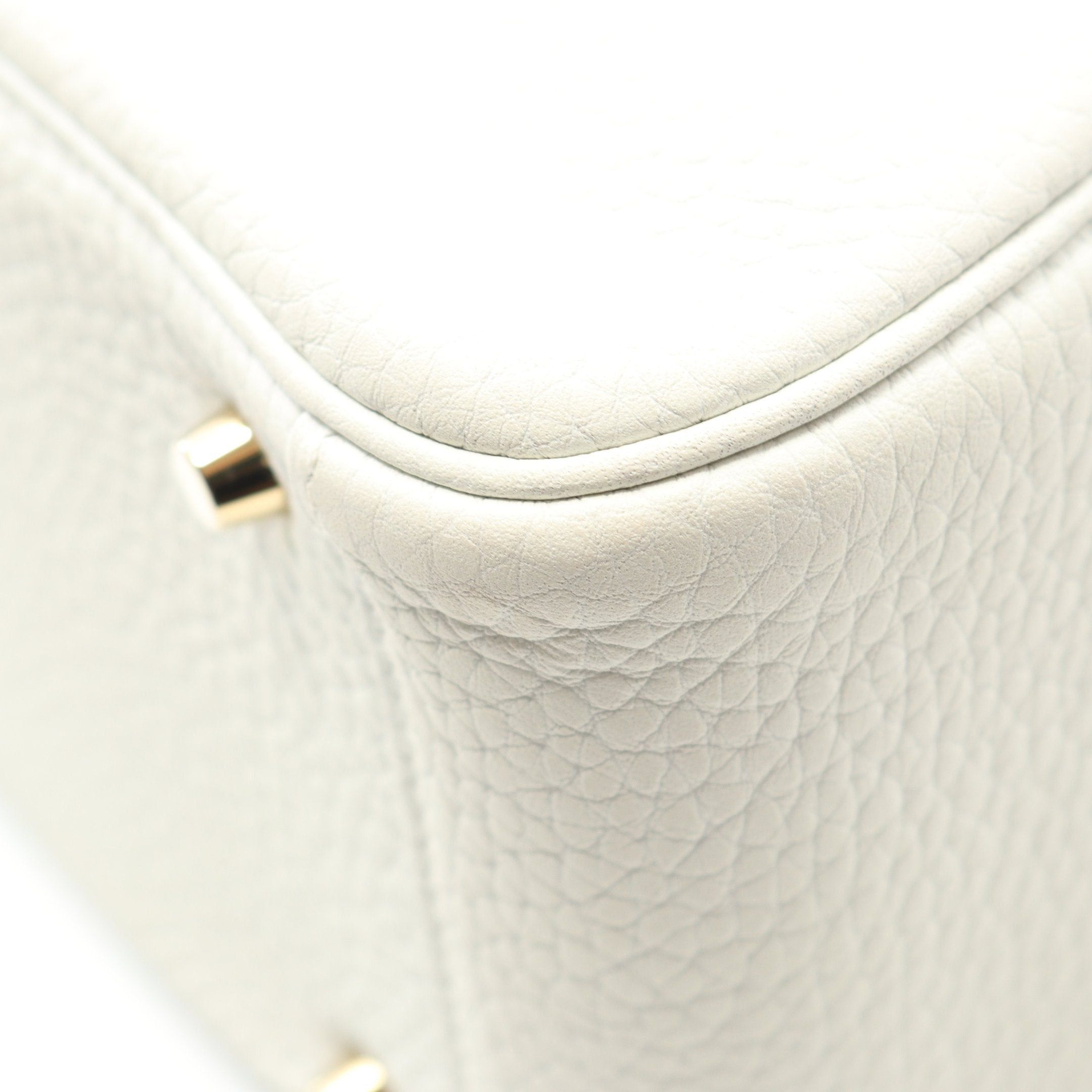Hermes Hermes Lindy Mini New White Shoulder Bag Clemence Leather Gold Hardware B Stamp Size ONE SIZE - 7 Thumbnail