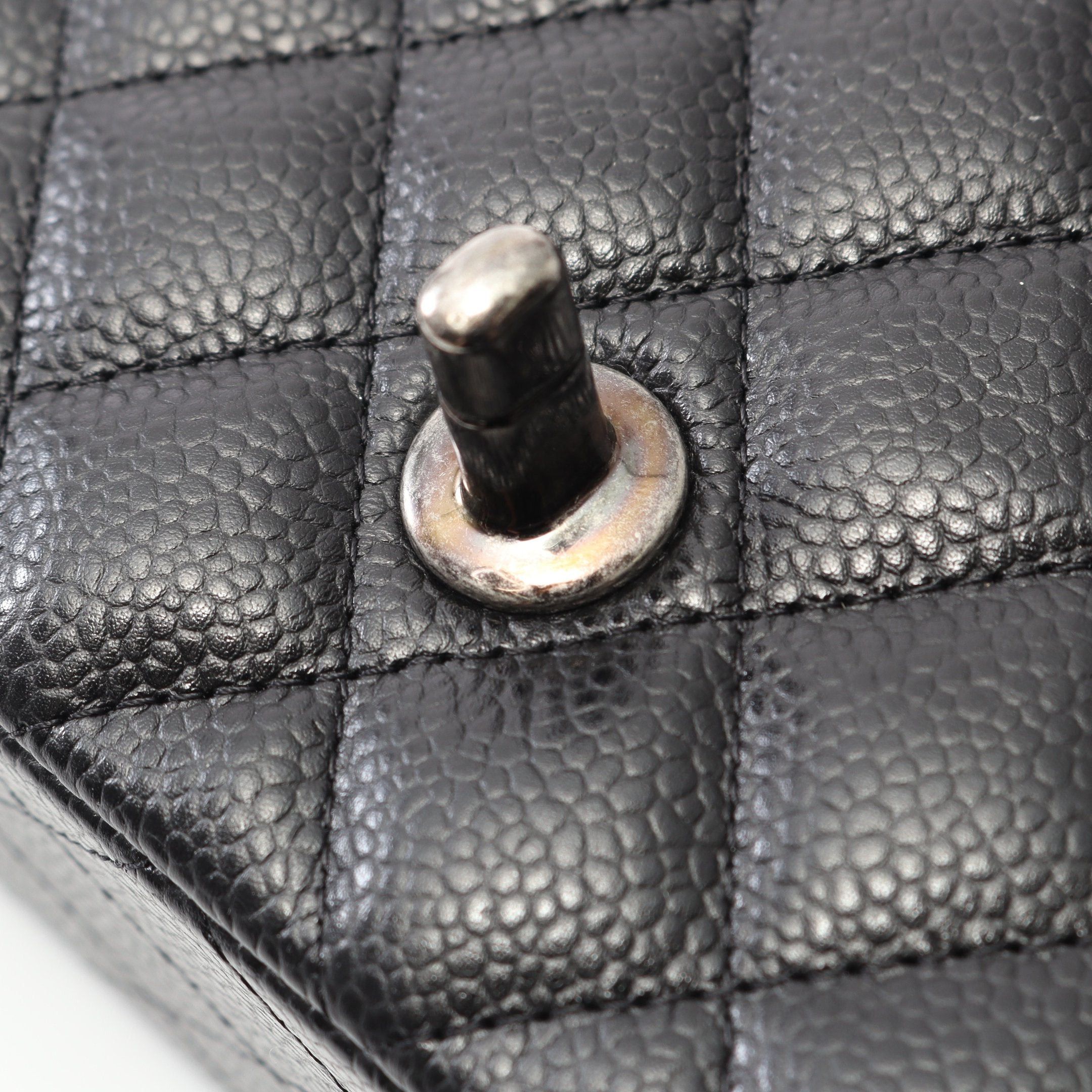 Chanel Chanel Mini Matelasse 20 Chain Shoulder Bag Caviar Skin Black Antique Silver Hardware Size ONE SIZE - 6 Thumbnail