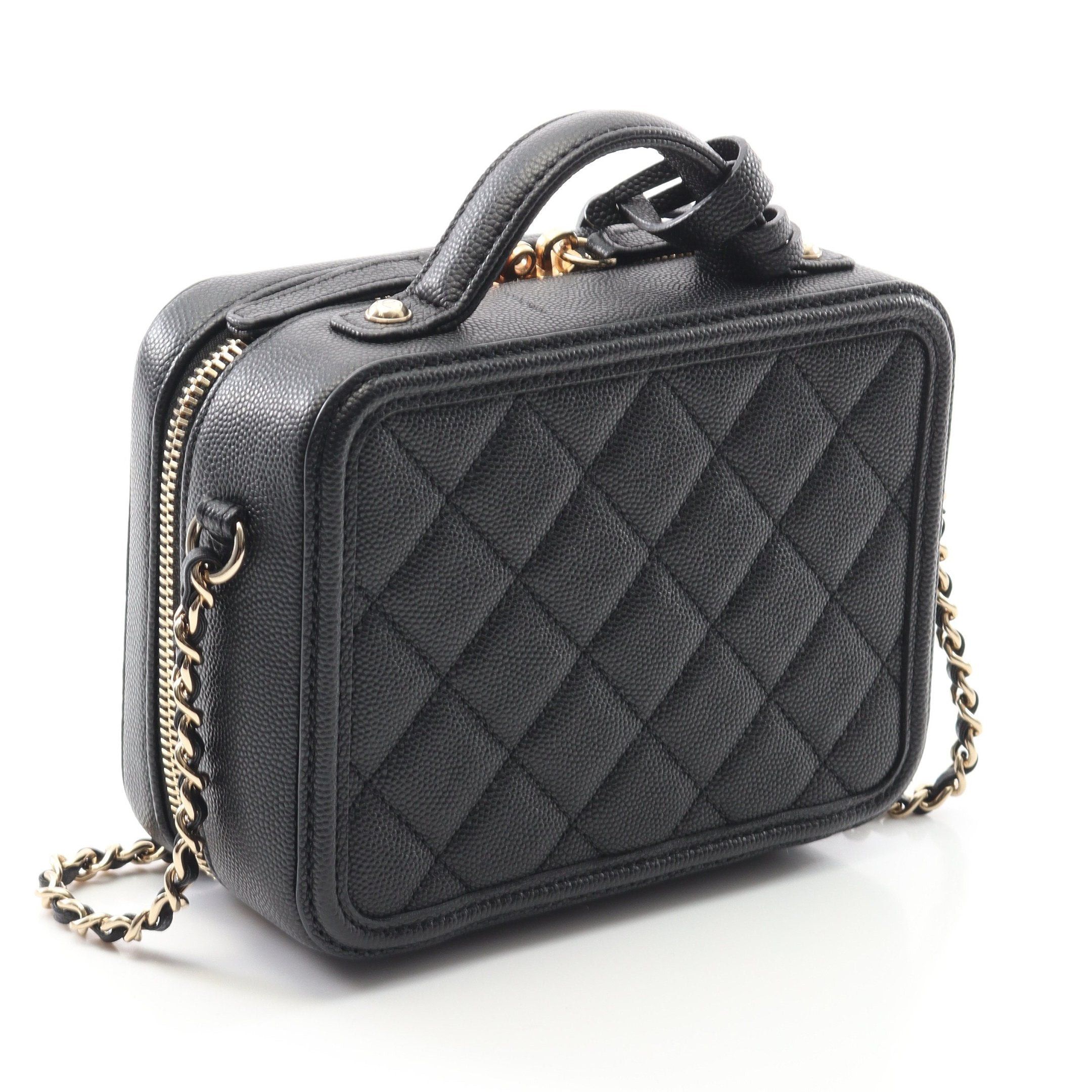 Chanel Chanel Cc Figley Small Vanity Bag Chain Shoulder Caviar Skin Black Gold Hardware Size ONE SIZE - 2 Thumbnail