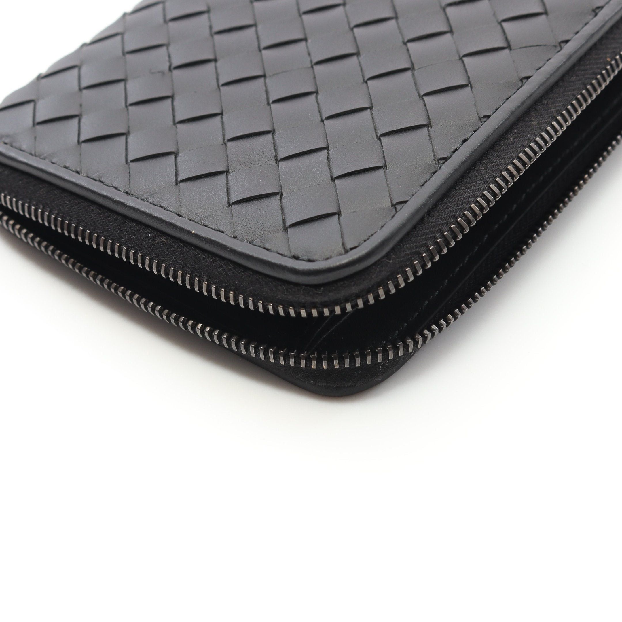 Bottega Veneta Bottega Veneta Intrecciato Round Zipper Long Wallet Leather Black Size ONE SIZE - 6 Thumbnail