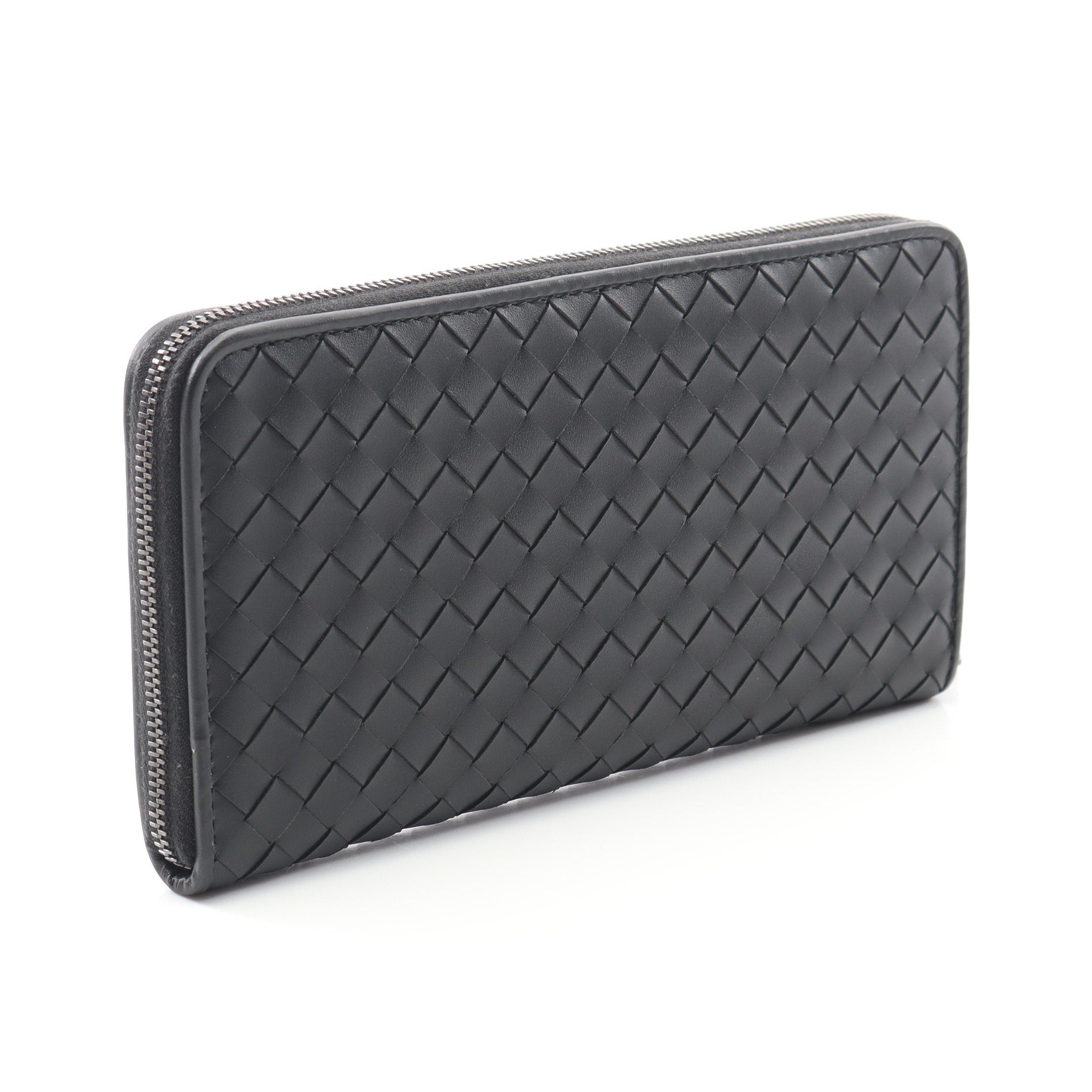 Bottega Veneta Bottega Veneta Intrecciato Round Zipper Long Wallet Leather Black Size ONE SIZE - 2 Thumbnail
