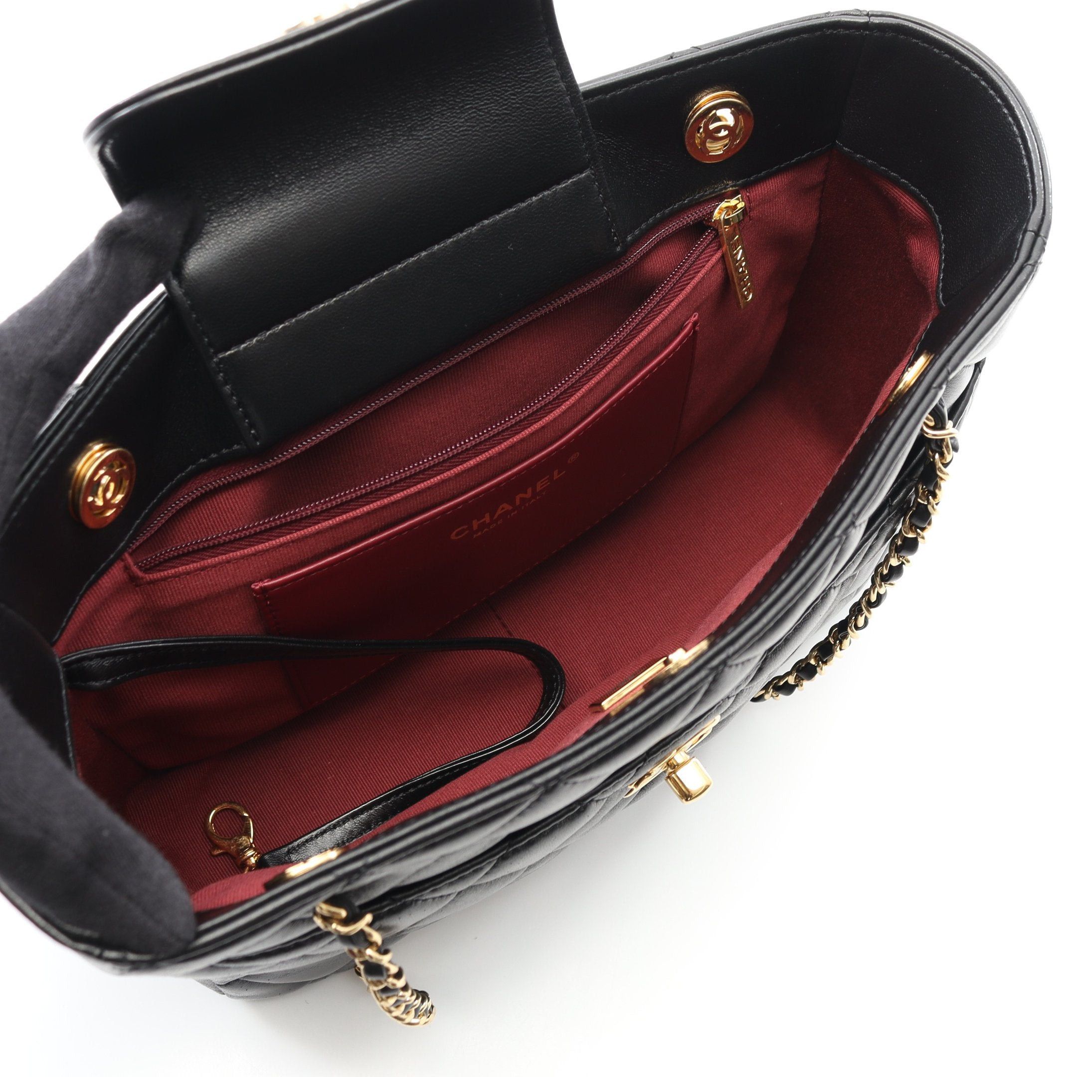Chanel Chanel Matelasse Small Shopping Bag Chain Shoulder Tote Lambskin Black Gold Hardware Size ONE SIZE - 3 Thumbnail