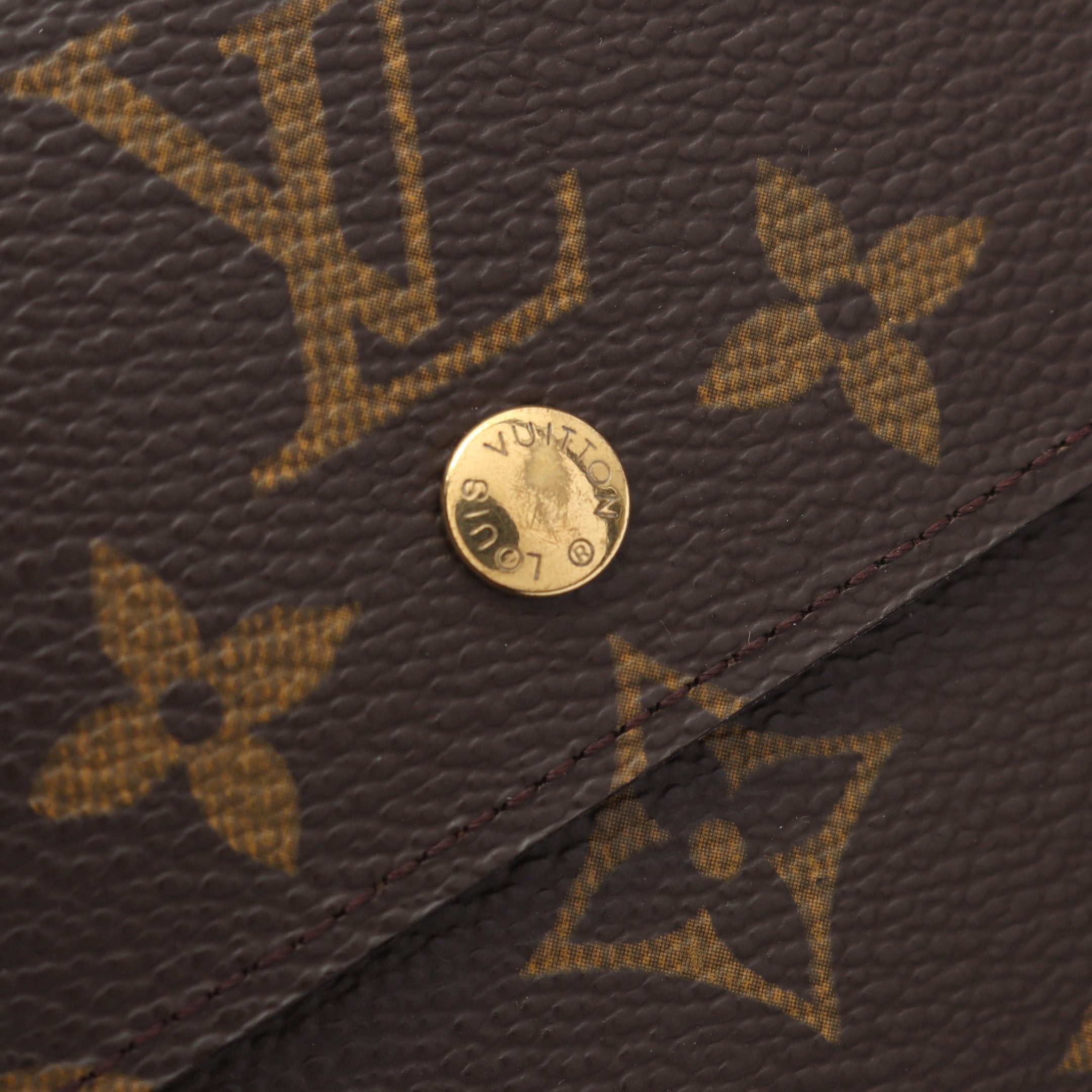 Louis Vuitton Louis Vuitton Porto Monnaie Bie Cult Credit Monogram Trifold Wallet Double Hook Leather Brown Size ONE SIZE - 9 Thumbnail