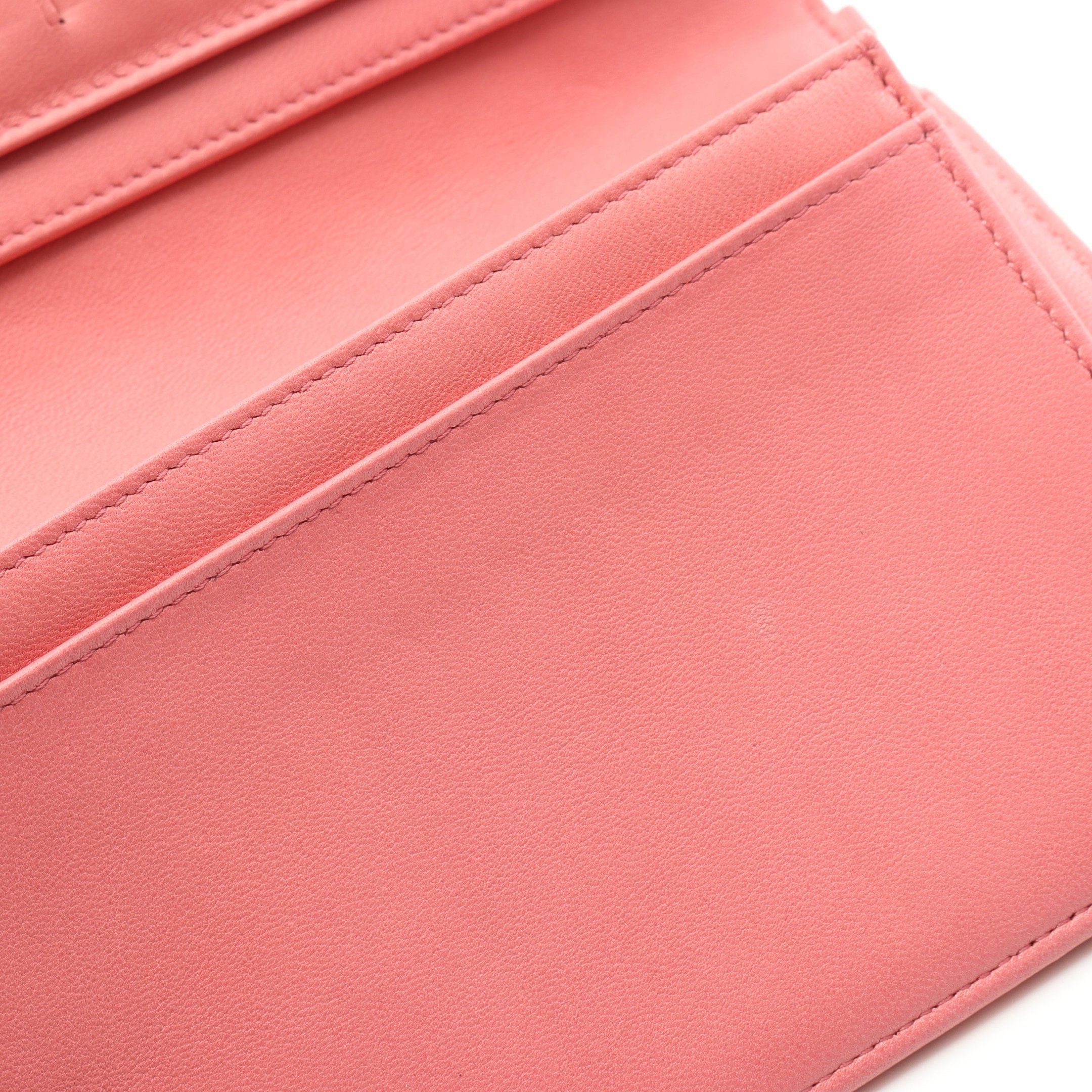 Chanel Chanel Matelasse Bi-Fold Long Wallet Lambskin Pink Gold Hardware Size ONE SIZE - 9 Thumbnail