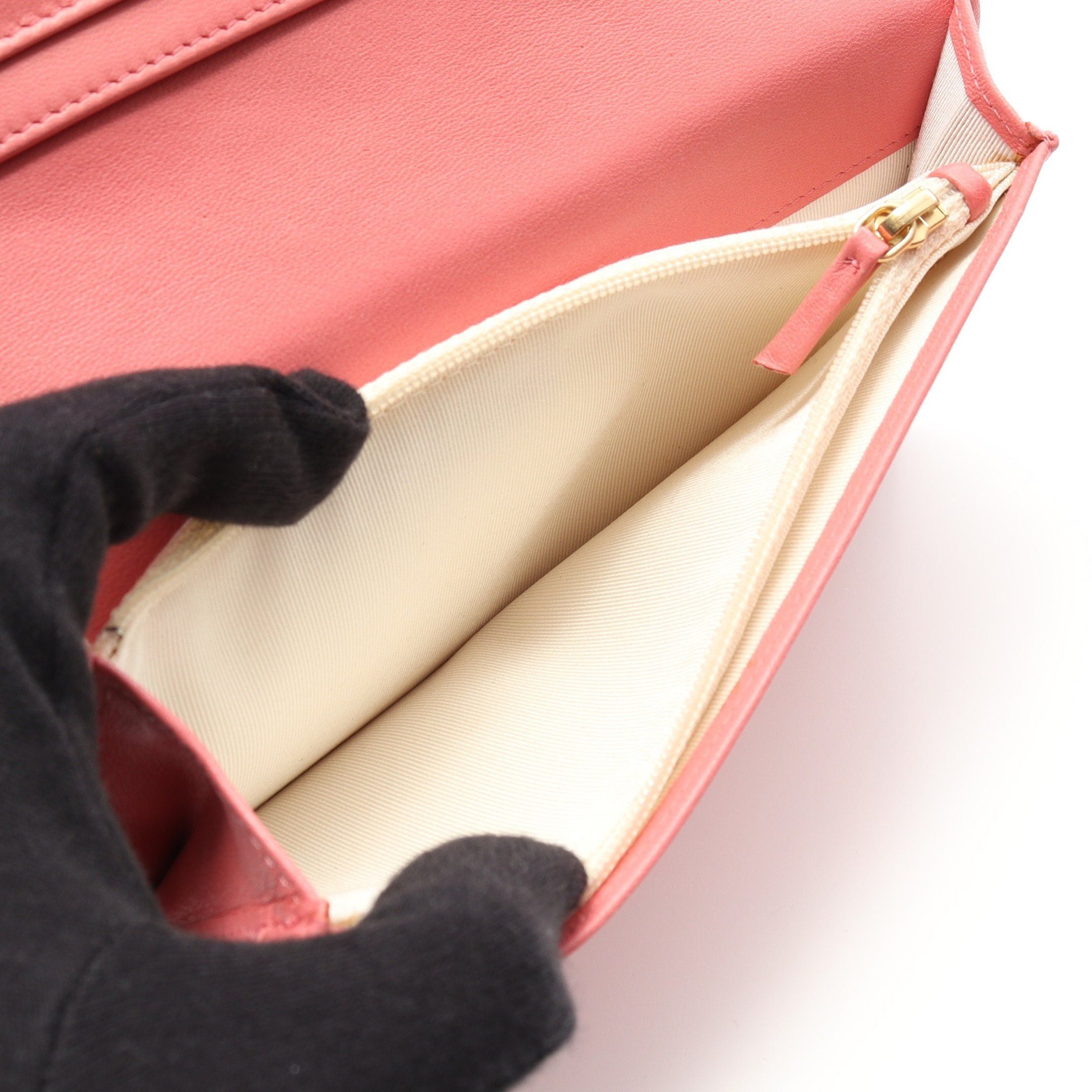 Chanel Chanel Matelasse Bi-Fold Long Wallet Lambskin Pink Gold Hardware Size ONE SIZE - 6 Thumbnail