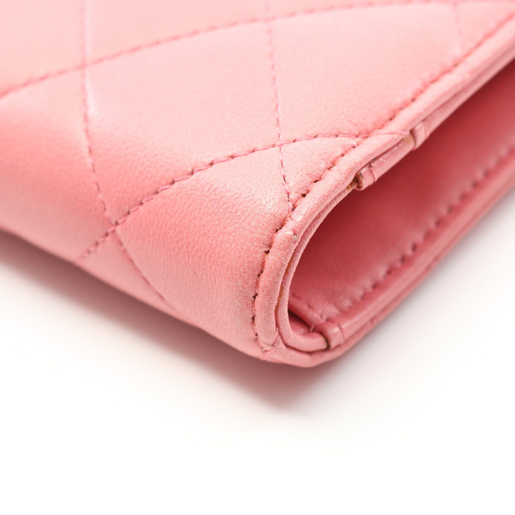 Chanel Chanel Matelasse Bi-Fold Long Wallet Lambskin Pink Gold Hardware Size ONE SIZE - 8 Thumbnail