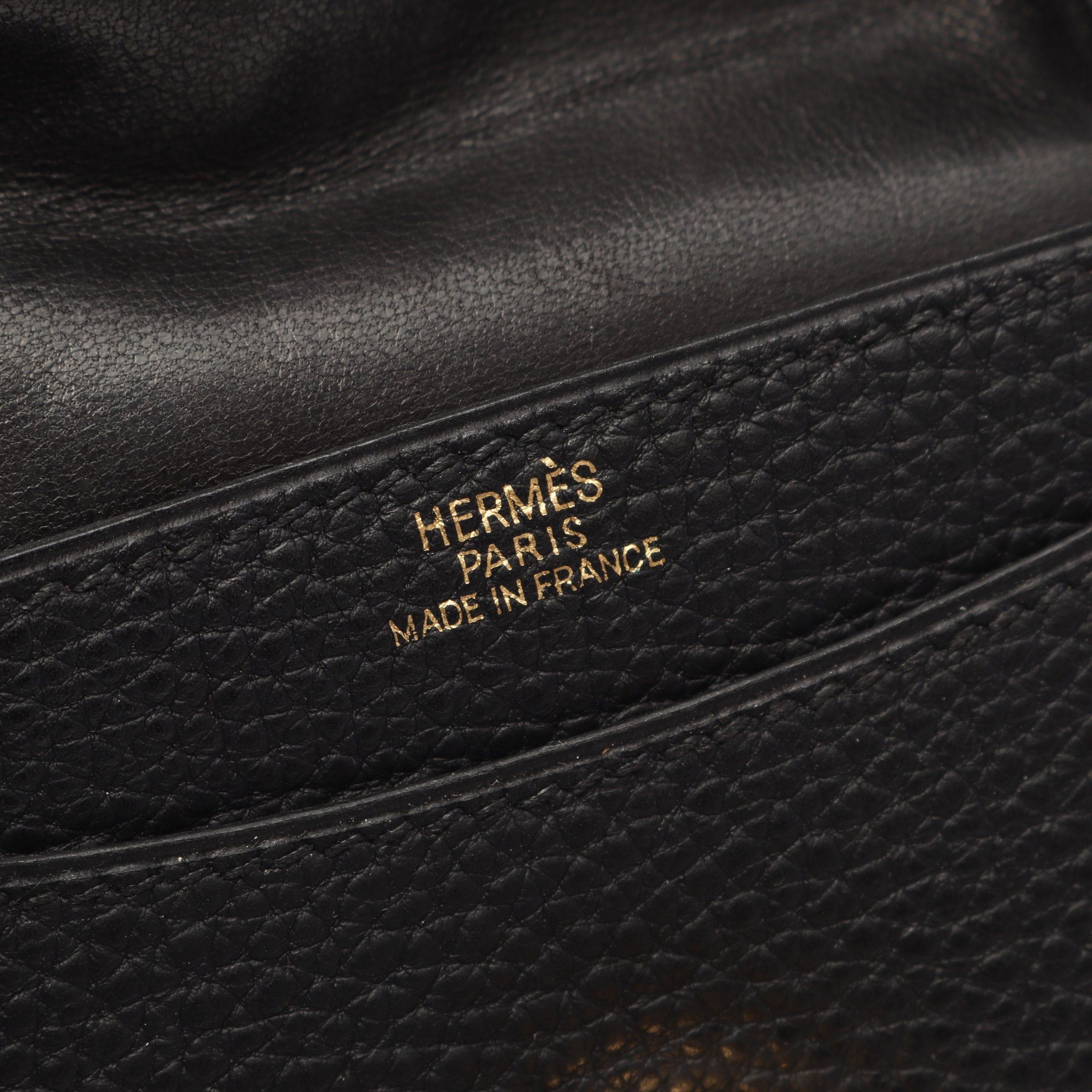 Hermes Hermes Dogon Card Case Name Holder Togo Black Gold Hardware Stamp Size ONE SIZE - 4 Thumbnail