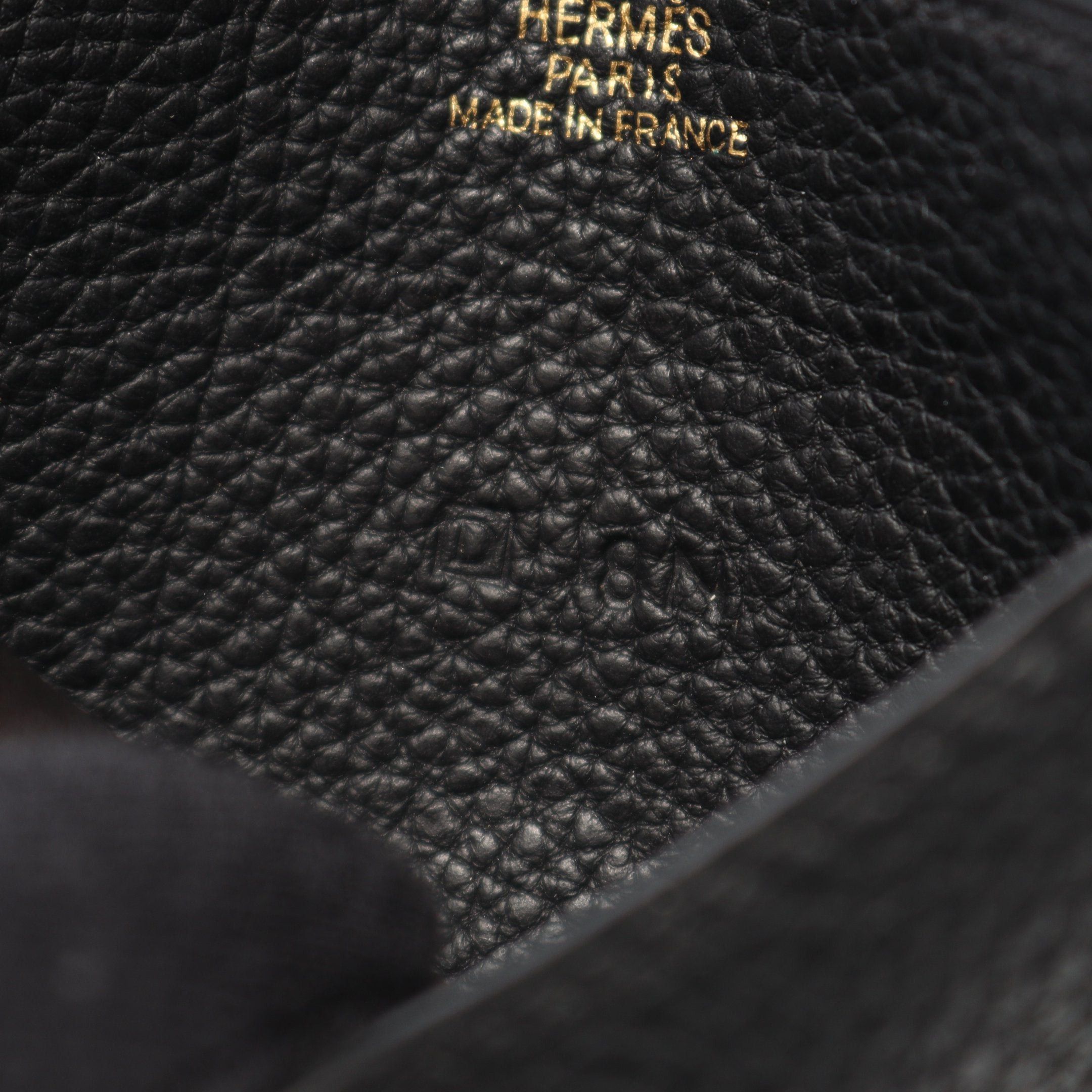 Hermes Hermes Dogon Card Case Name Holder Togo Black Gold Hardware Stamp Size ONE SIZE - 5 Thumbnail