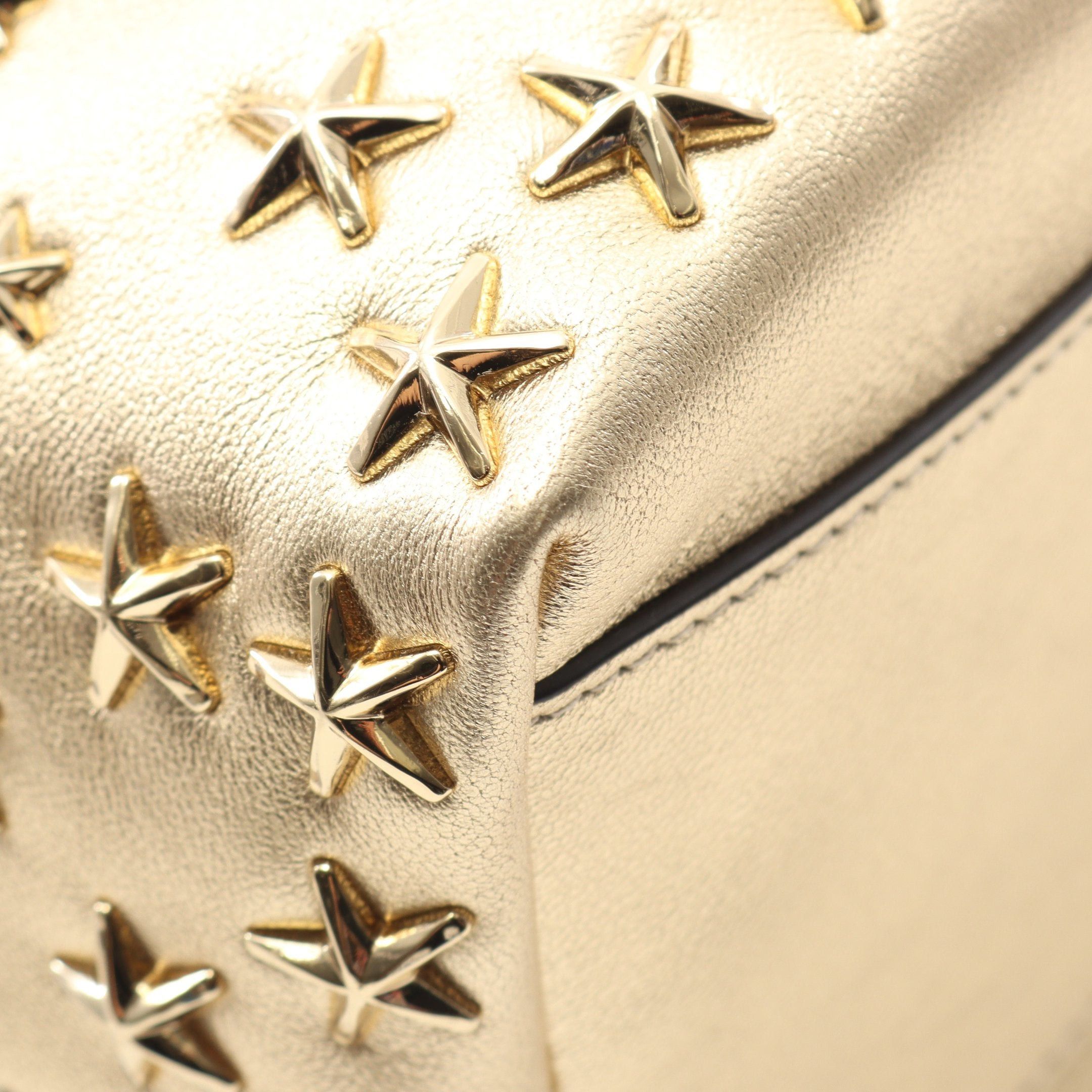 Jimmy Choo Jimmy Choo Handbag Leather Champagne Gold Purse Star Studs Size ONE SIZE - 6 Thumbnail