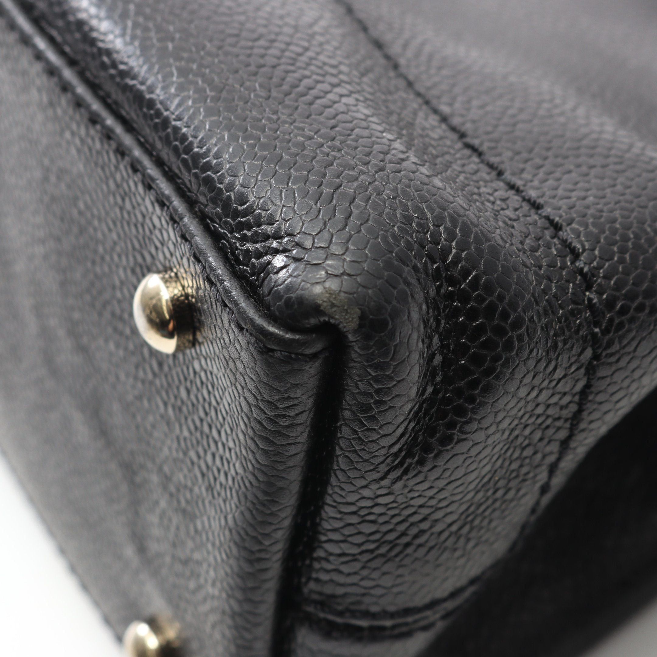 Chanel Chanel Coco Mark Shoulder Bag Tote Caviar Skin Black Gold Hardware Size ONE SIZE - 7 Thumbnail