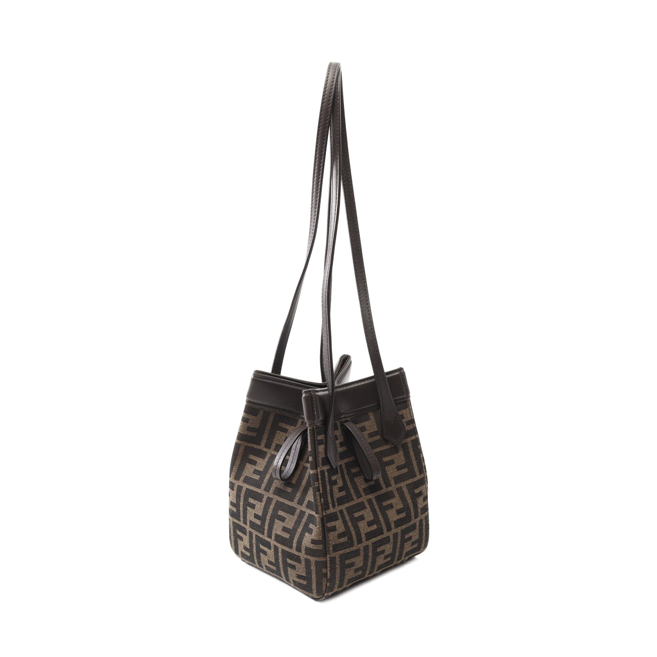 Fendi Fendi Origami Mini Shoulder Bag Canvas Leather Brown Dark Size ONE SIZE - 2 Thumbnail