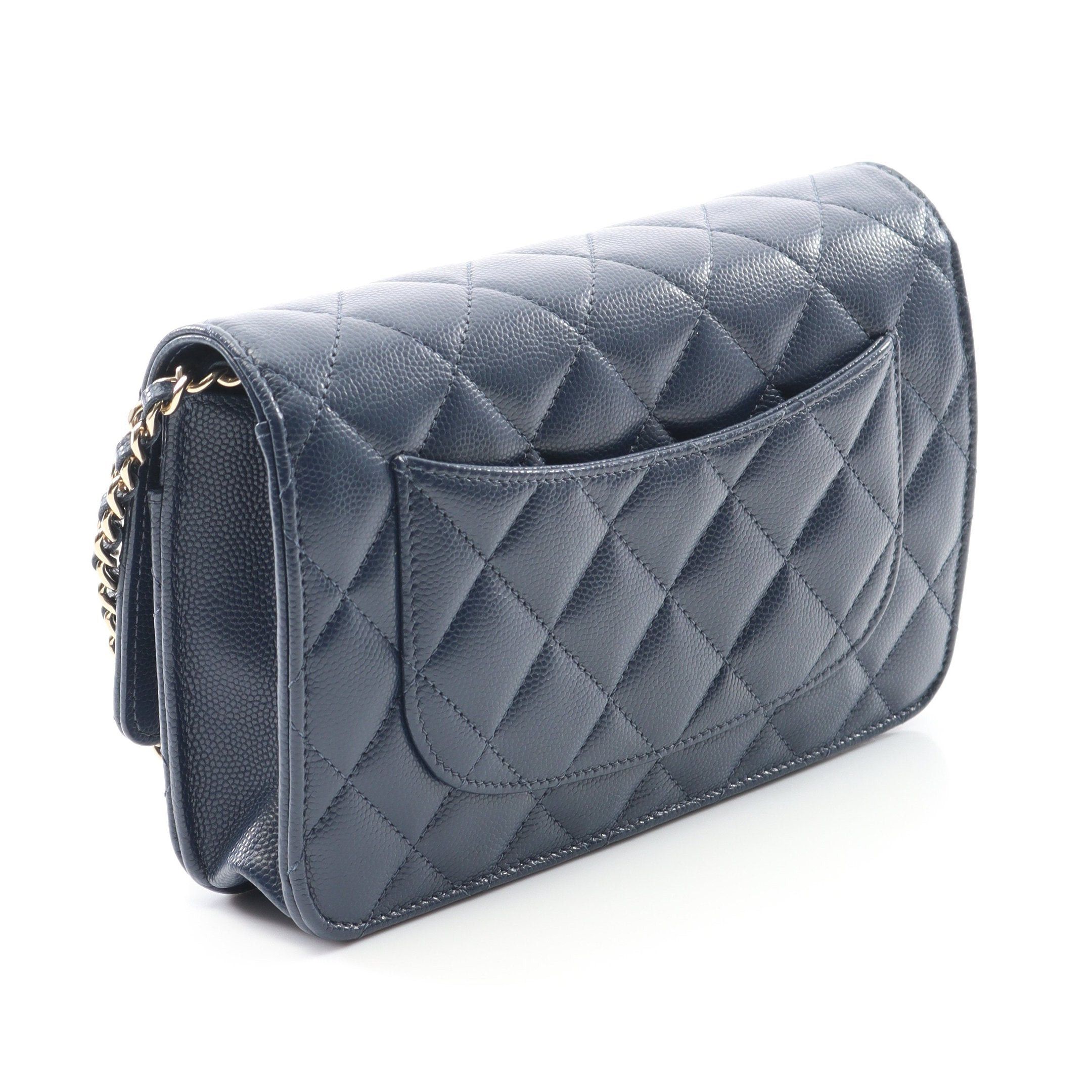 Chanel Chanel Matelasse Chain Wallet Caviar Skin Navy Gold Hardware Size ONE SIZE - 2 Thumbnail