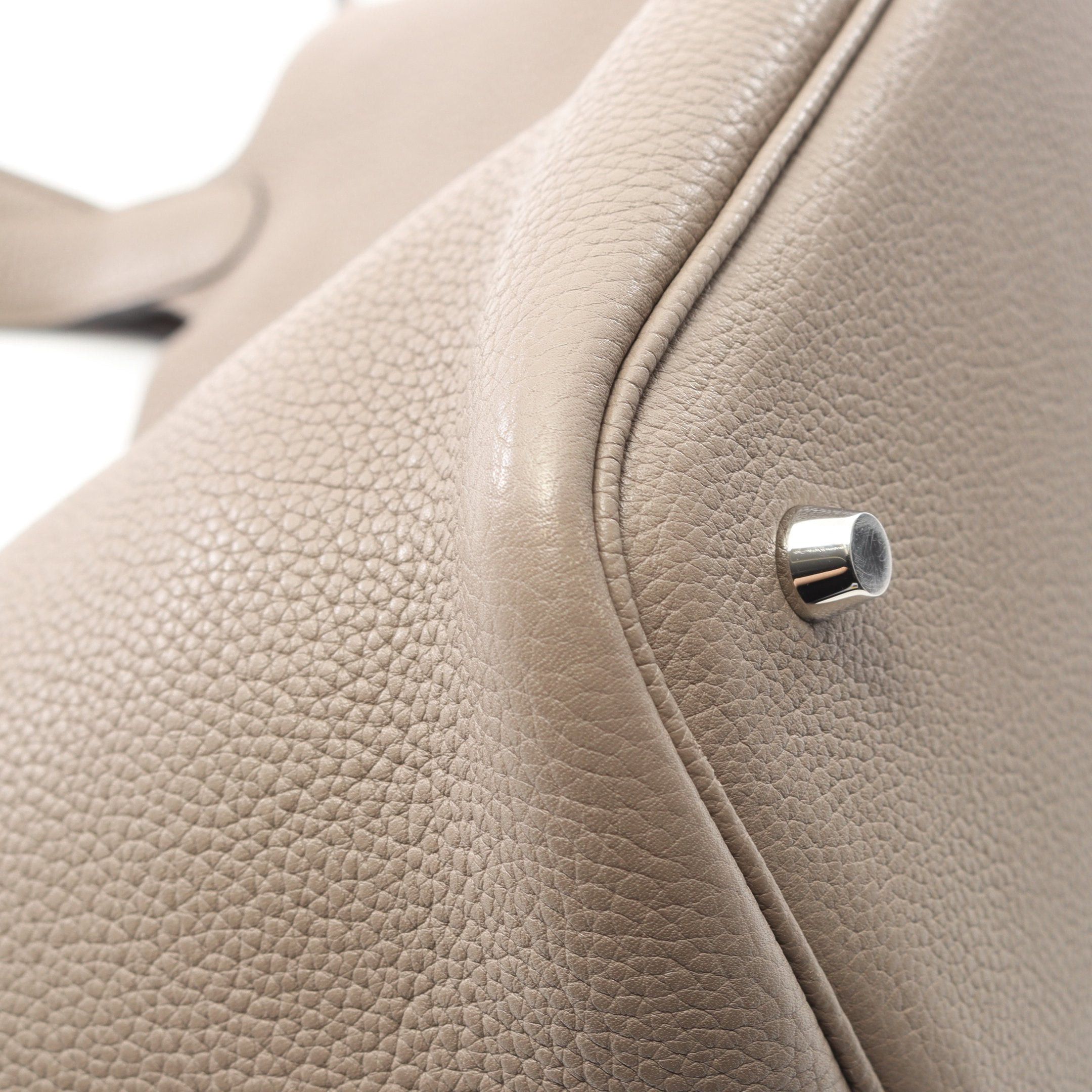 Hermes Hermes Picotane Lock Mm Handbag Clemence Leather Gray Brown Silver Hardware D Stamp Size ONE SIZE - 7 Thumbnail