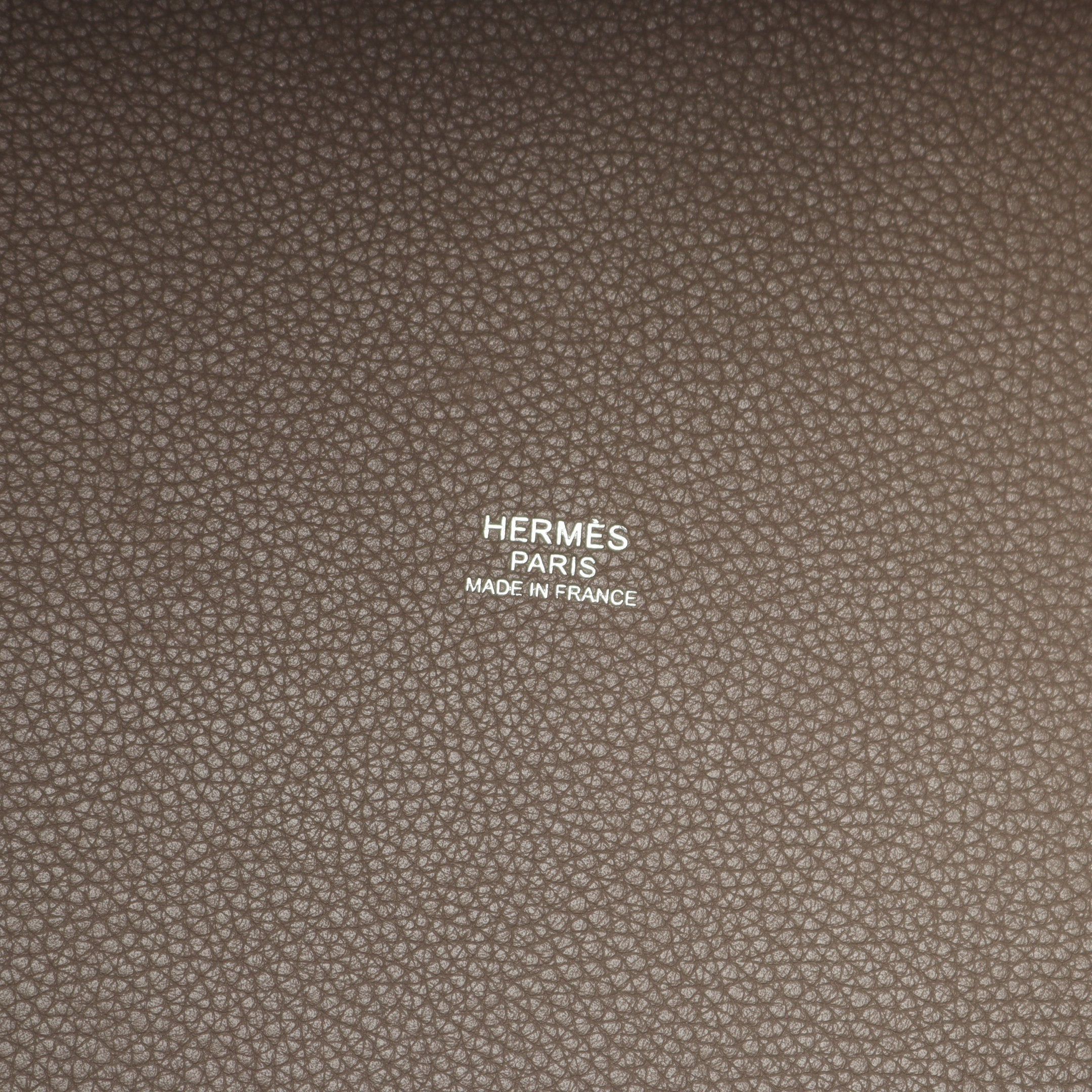 Hermes Hermes Picotane Lock Mm Handbag Clemence Leather Gray Brown Silver Hardware D Stamp Size ONE SIZE - 4 Thumbnail