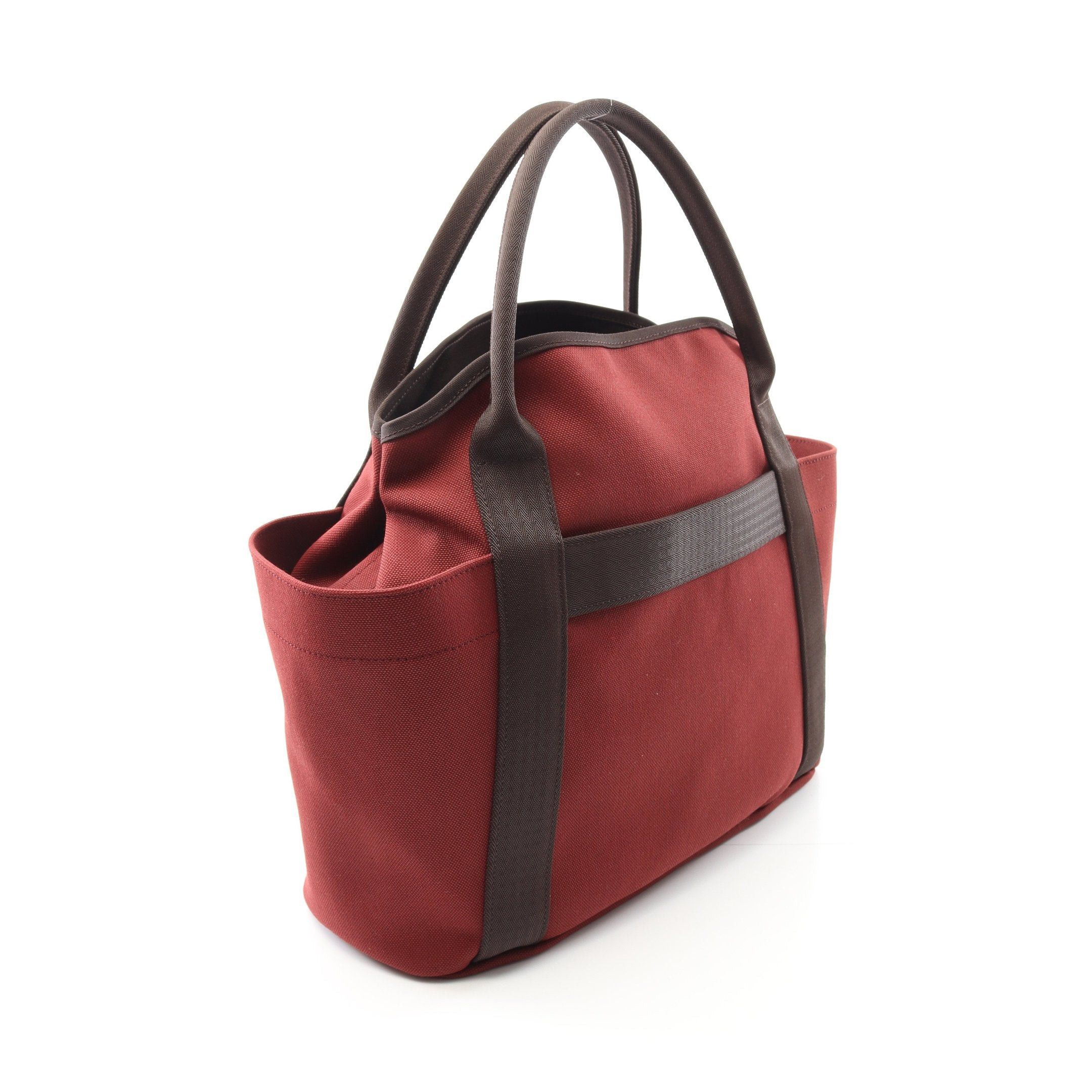 Hermes Hermes Sac De Pansage Groom Rouge Ash Handbag Tote Bag Toile Chevron Burgundy Dark Brown Silver Hardware B Stamp Size ONE SIZE - 2 Thumbnail