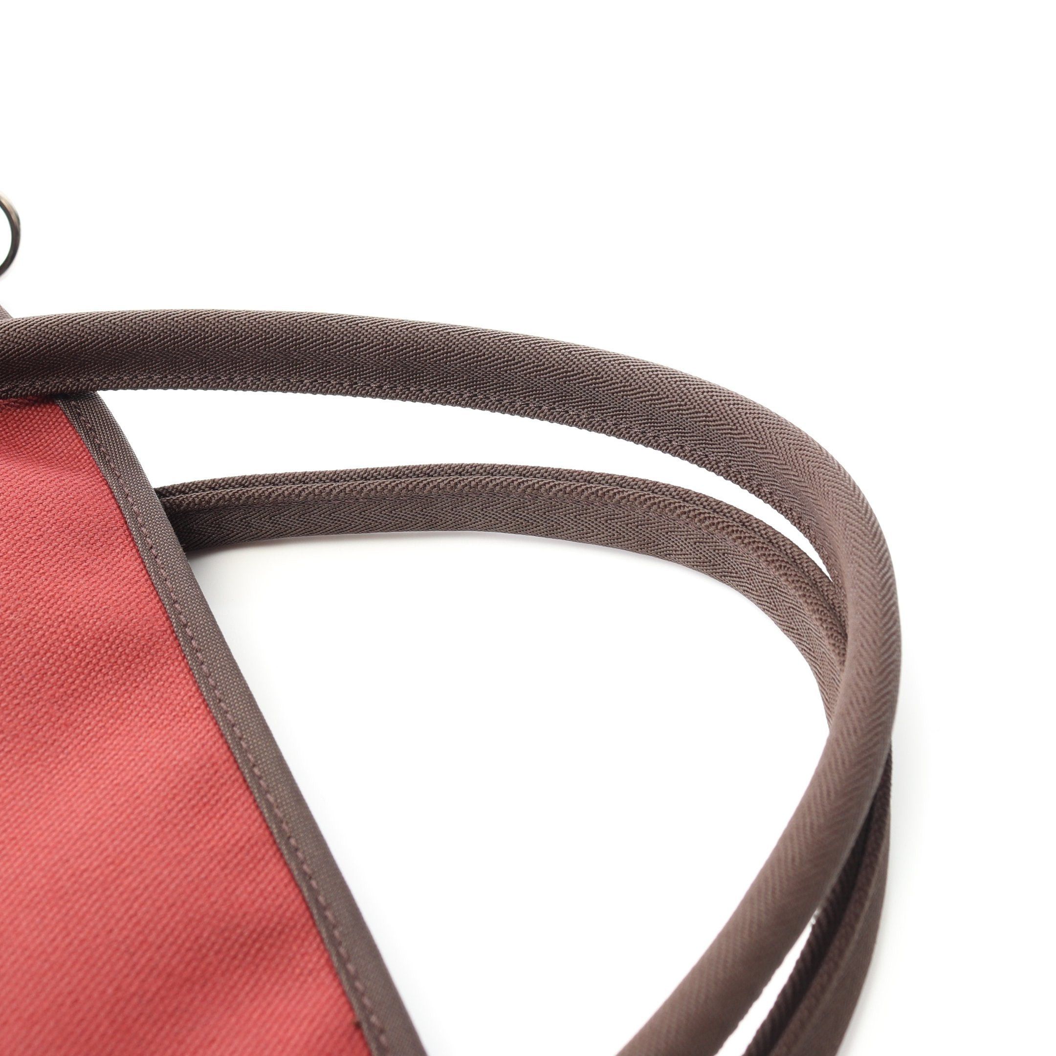 Hermes Hermes Sac De Pansage Groom Rouge Ash Handbag Tote Bag Toile Chevron Burgundy Dark Brown Silver Hardware B Stamp Size ONE SIZE - 7 Thumbnail