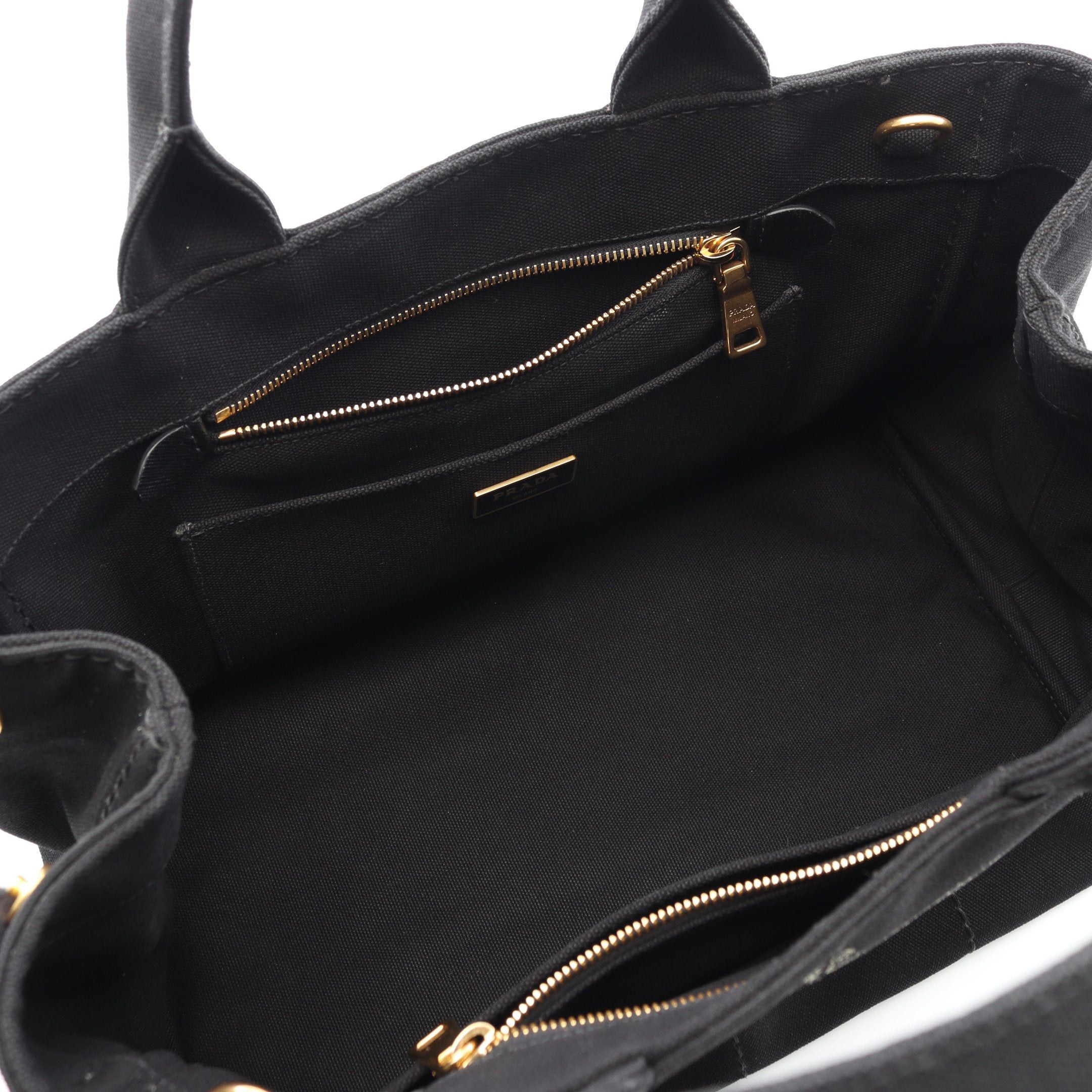 Prada Prada Canapa Kanapa Handbag Tote Bag Canvas Black Size ONE SIZE - 3 Thumbnail