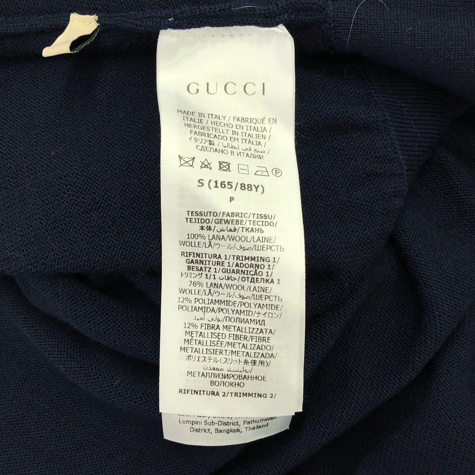 Gucci Gucci One Piece Navy Off White 713541 Wool Size ONE SIZE - 6 Thumbnail