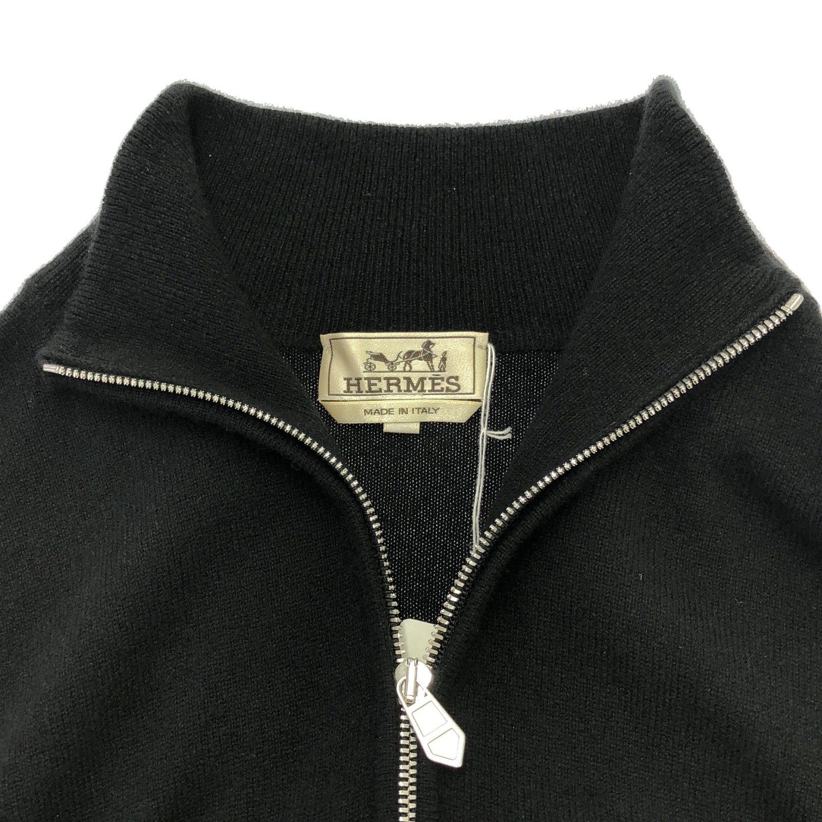 Hermes Hermes Half Zip Knit Black Cashmere Size ONE SIZE - 9 Thumbnail
